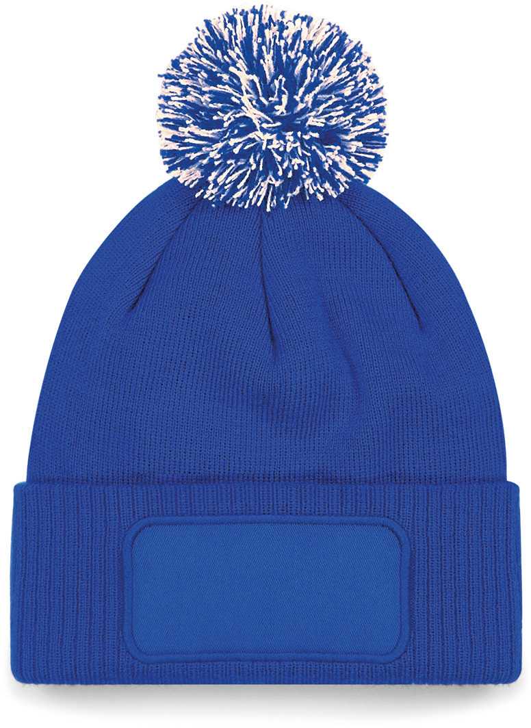Gorro parche Snowstar® con pompón <br/> Bright Royal / Off White
