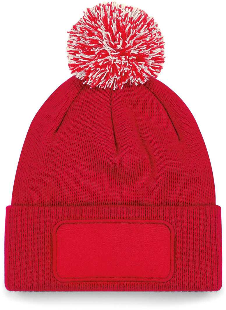 Gorro parche Snowstar® con pompón <br/> Classic Red / Off White