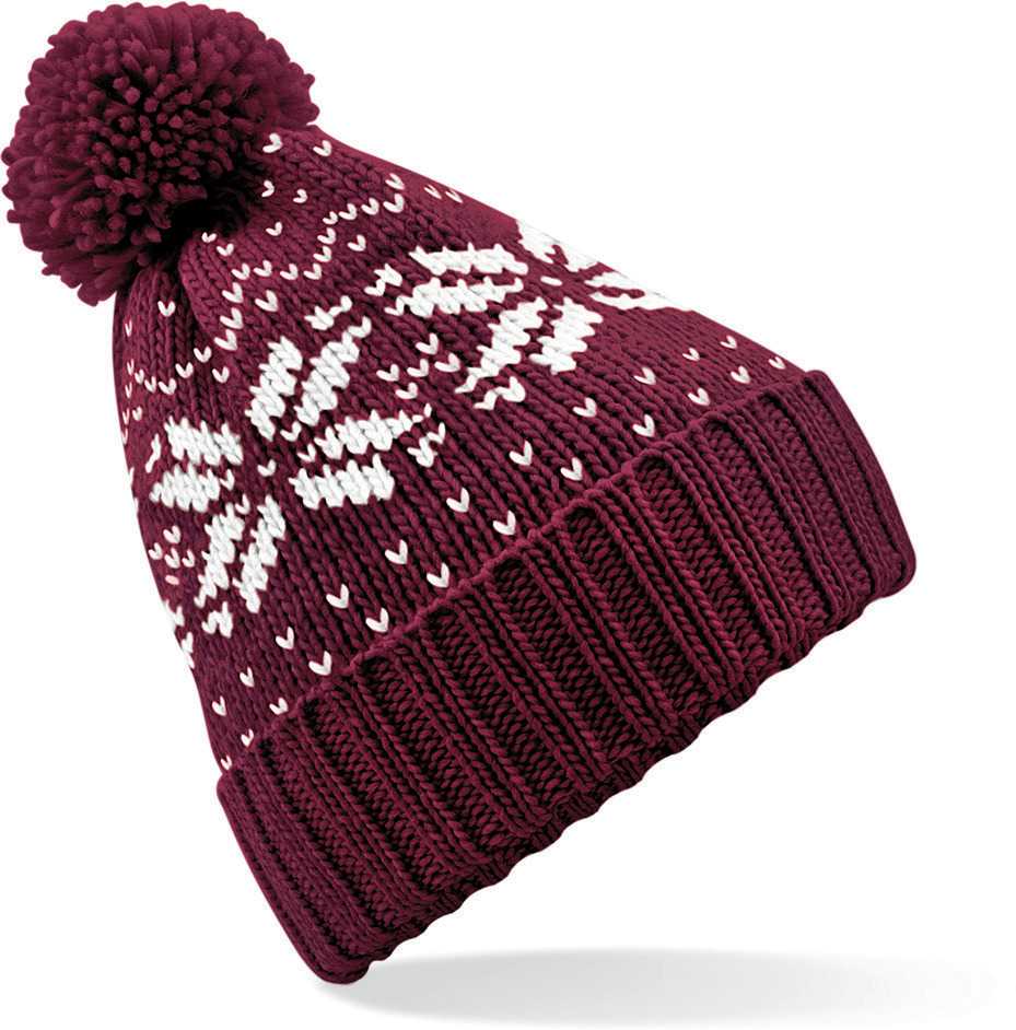 Gorro Snowstar® jacquard Burgundy / White