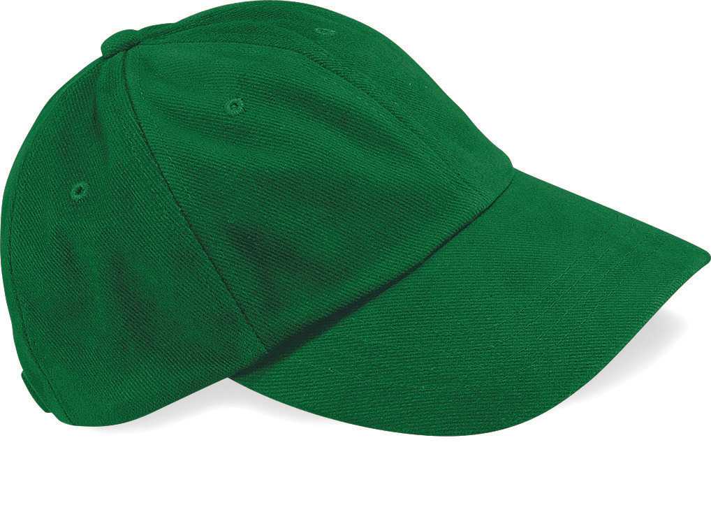 Gorra de perfil bajo de algodón grueso peinado - 6 paneles Forest Green