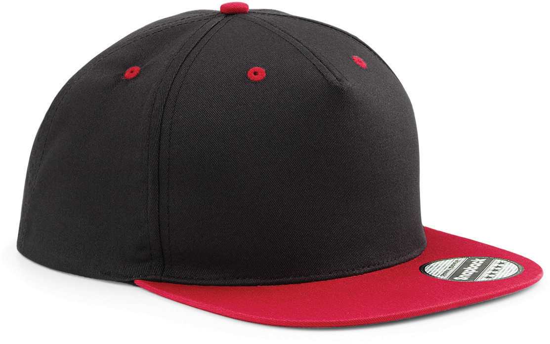 Gorra Snapback contrastada - 5 PANELES Black / Classic Red