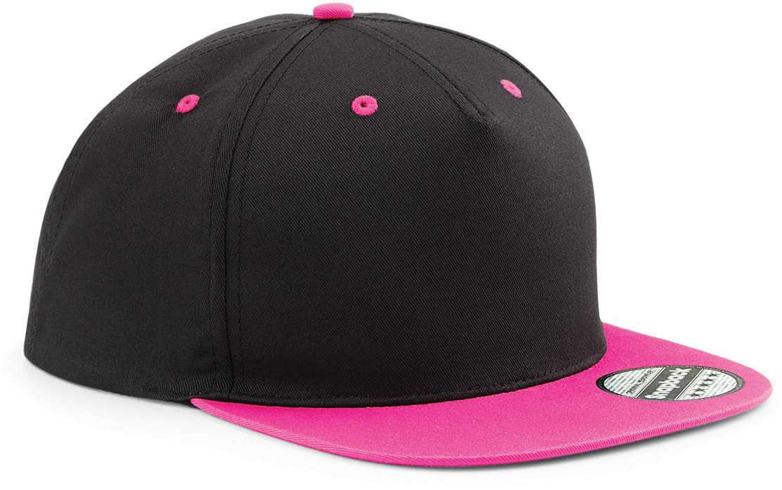 Gorra Snapback contrastada - 5 PANELES Black / Fuchsia