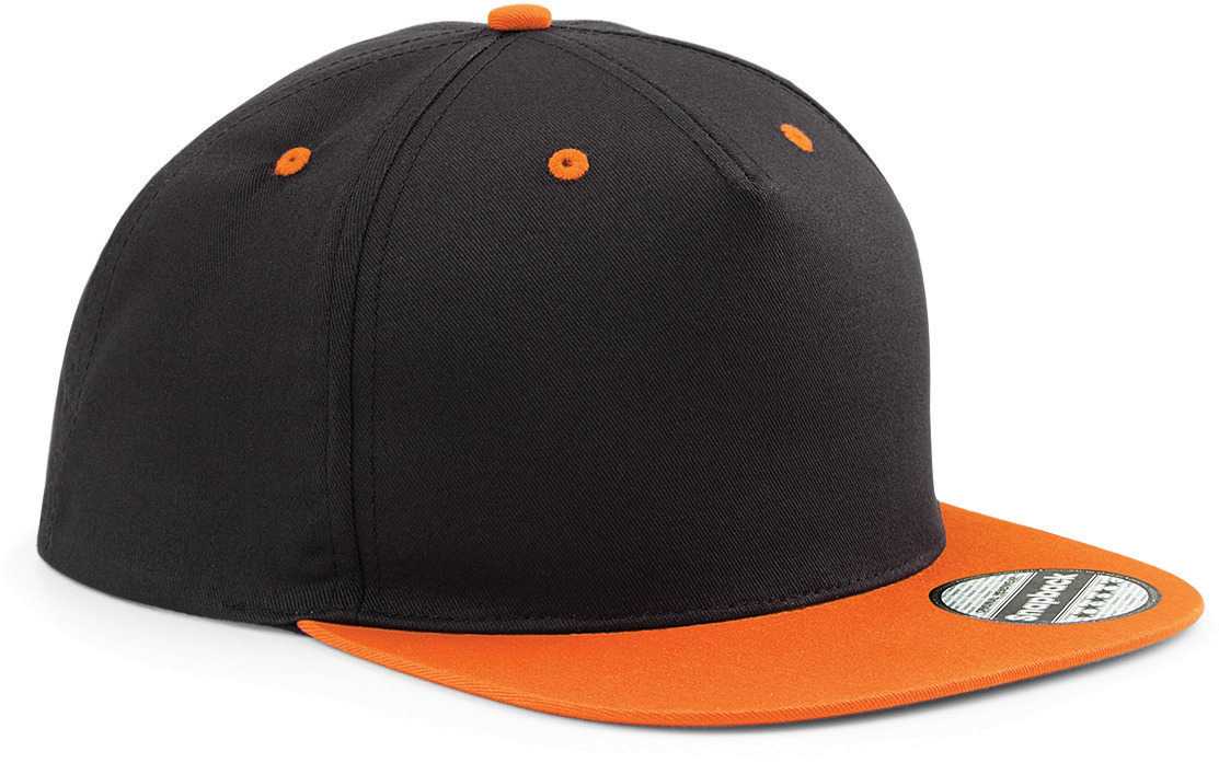 Gorra Snapback contrastada - 5 PANELES Black / Orange