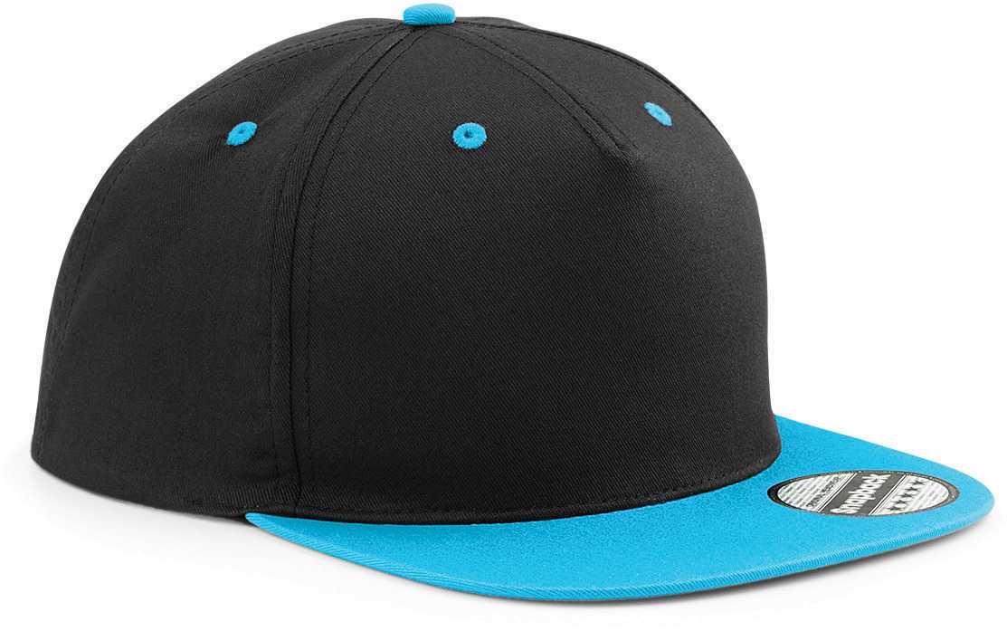 Gorra Snapback contrastada - 5 PANELES Black / Surf Blue