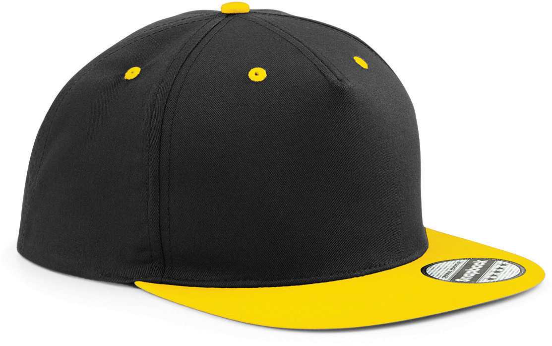 Gorra Snapback contrastada - 5 PANELES Black / Yellow
