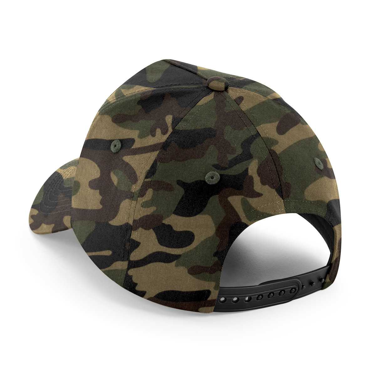 Gorra de 5 paneles con parche extraíble Jungle Camo