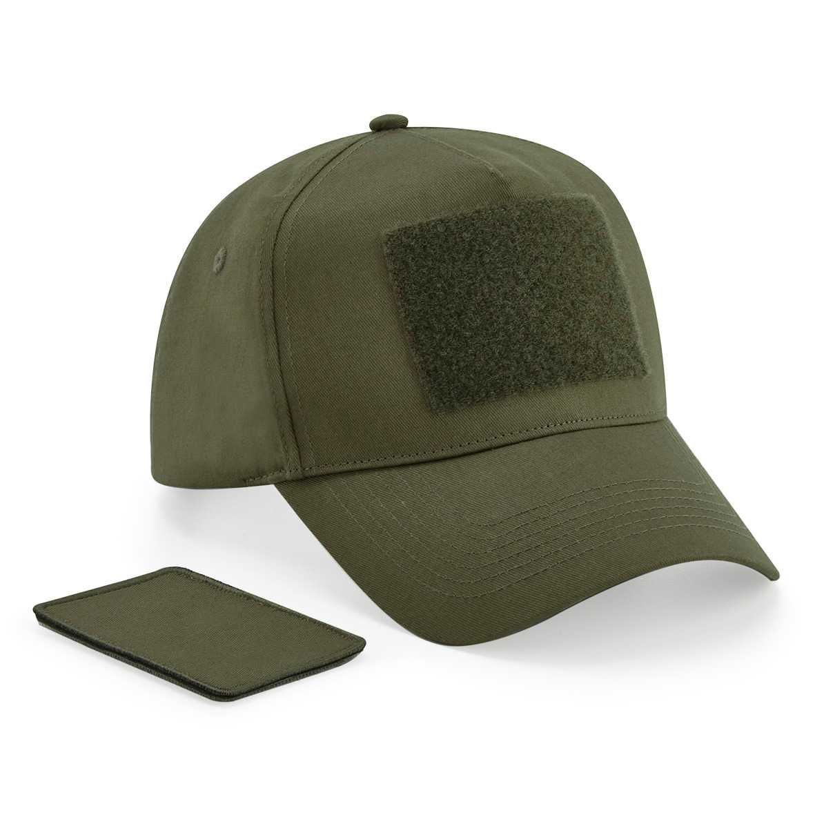 Gorra de 5 paneles con parche extraíble Military Green