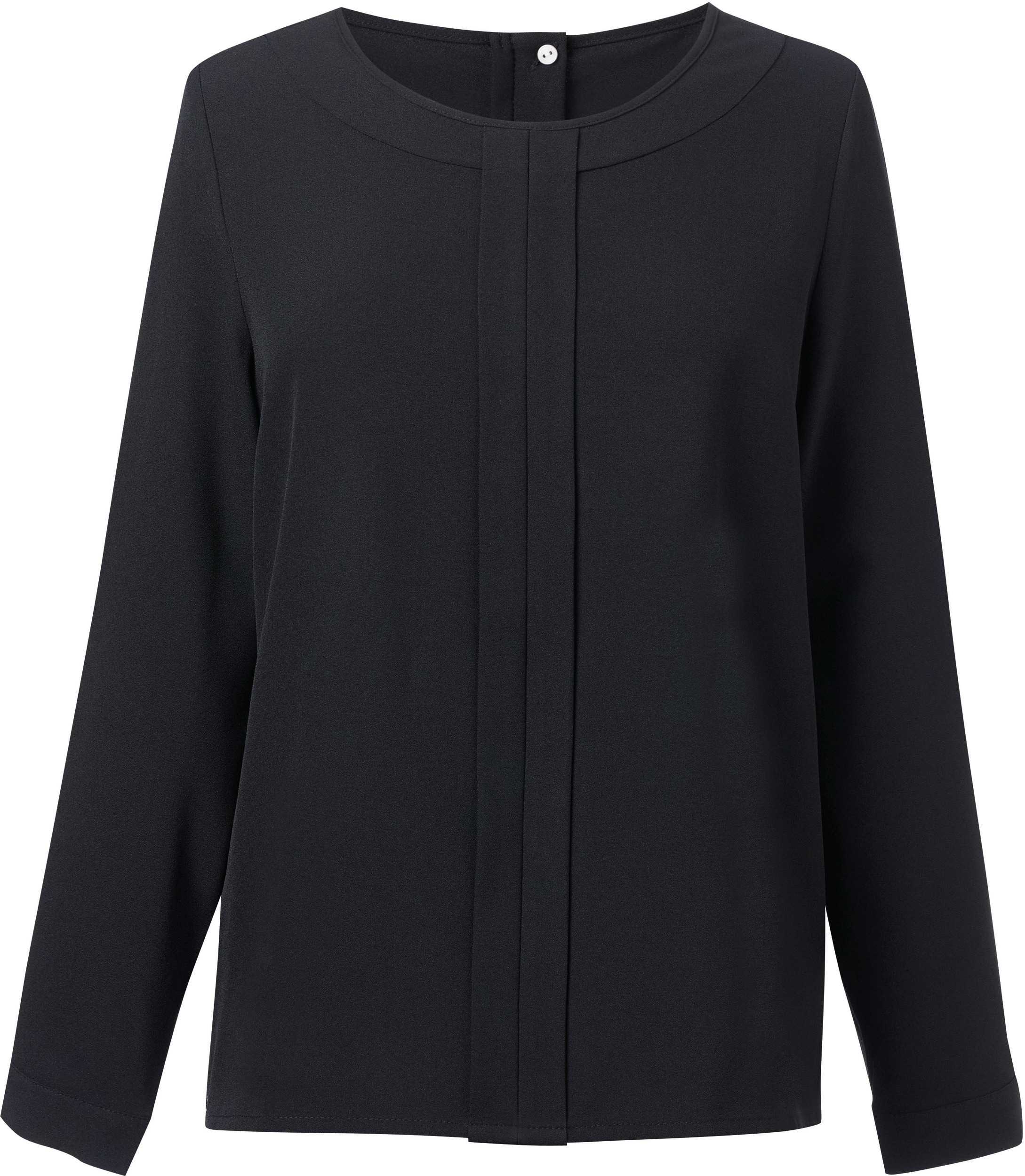 Blusa Roma de crêpe de China Black