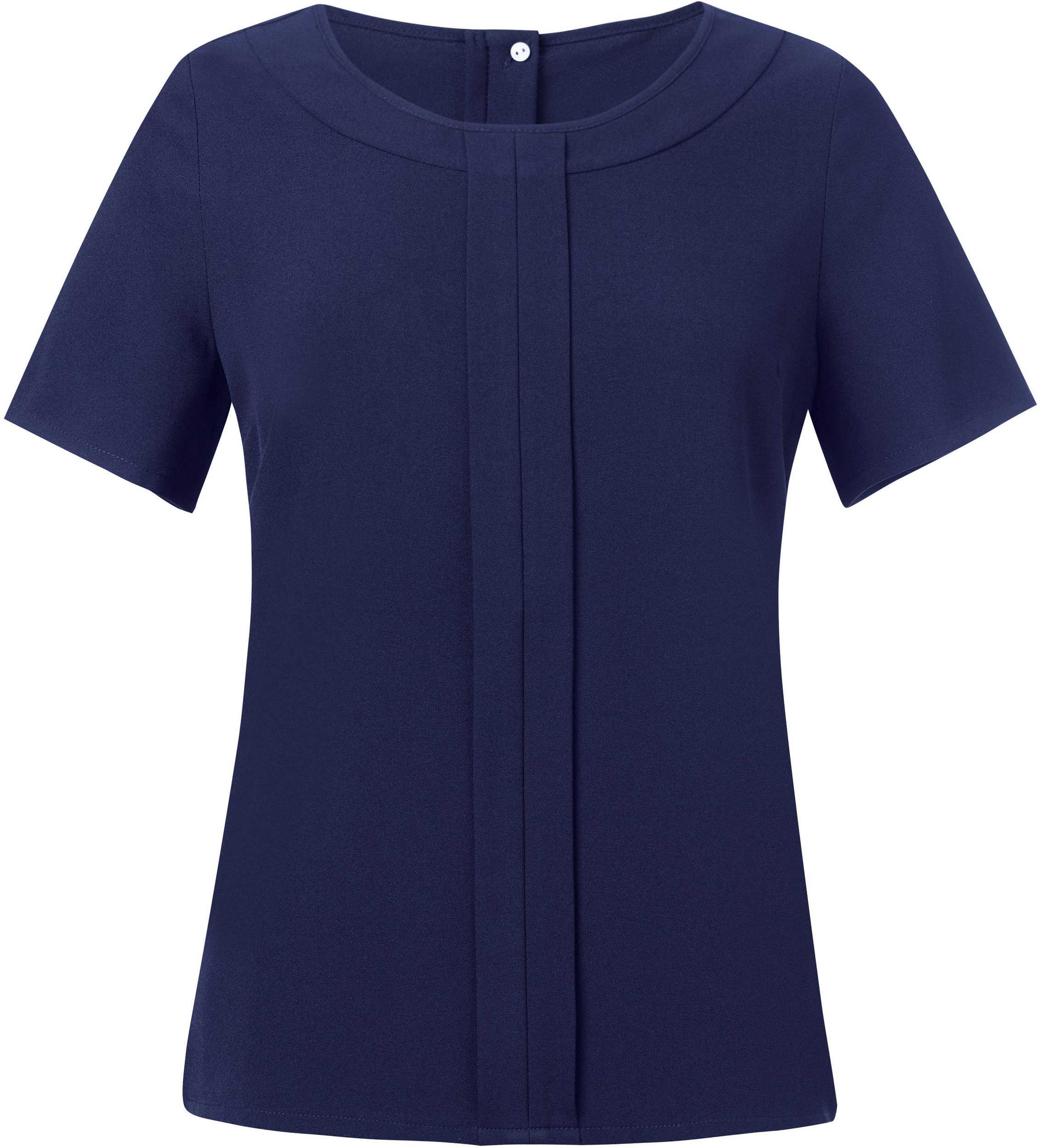 Blusa Verona de crêpe de China Navy