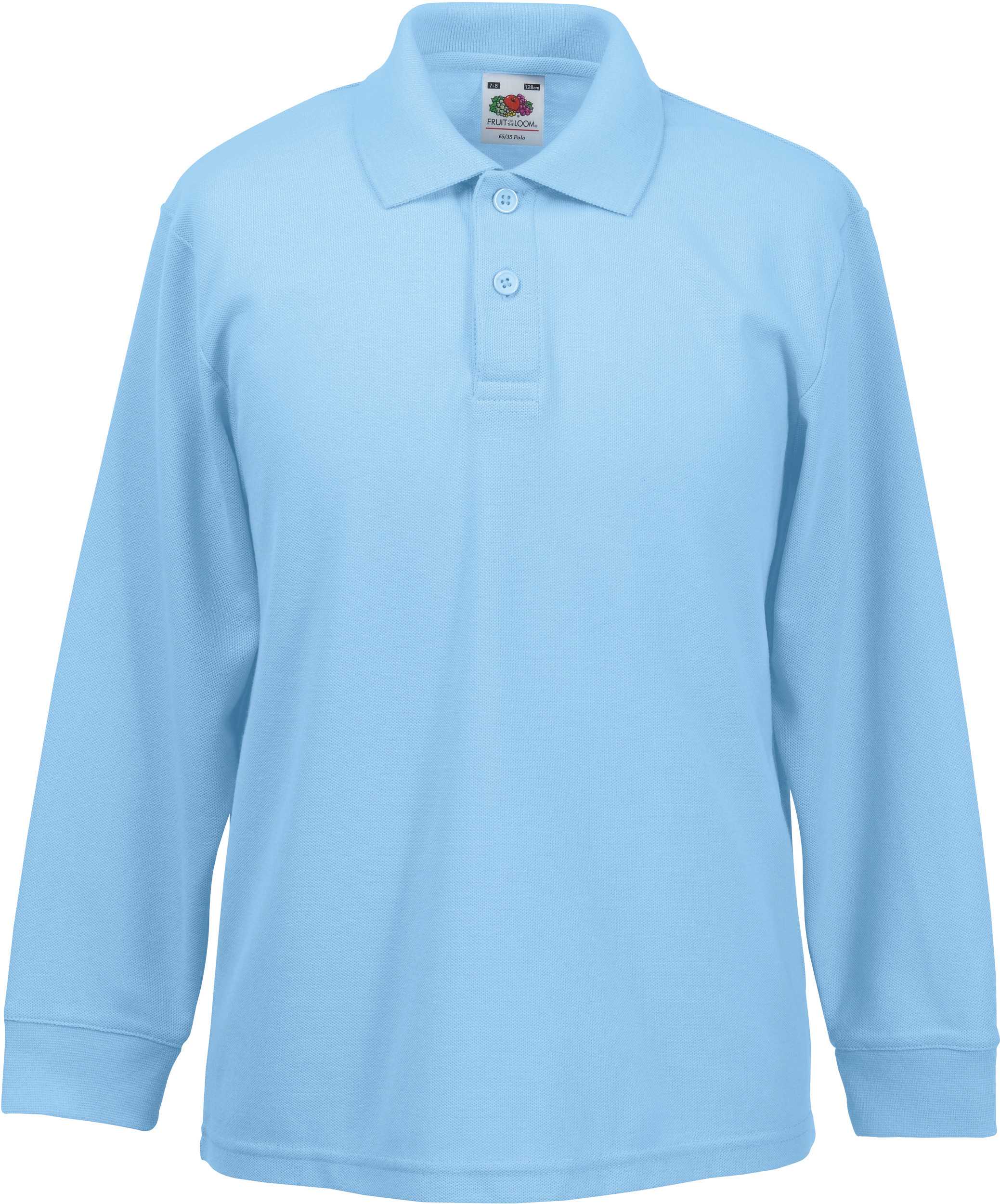 Polo 65/35 manga larga niños Sky Blue