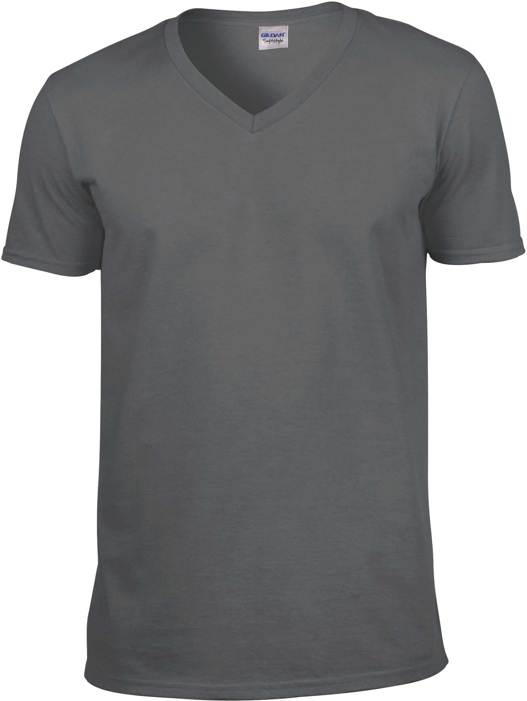 Camiseta Softstyle cuello de pico hombre Charcoal