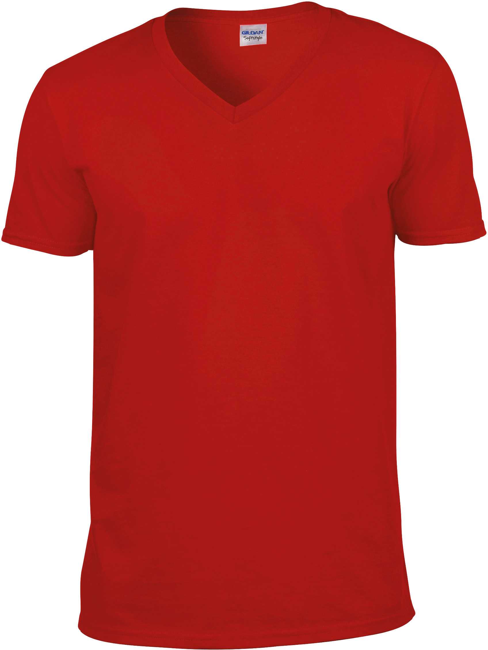 Camiseta Softstyle cuello de pico hombre Red