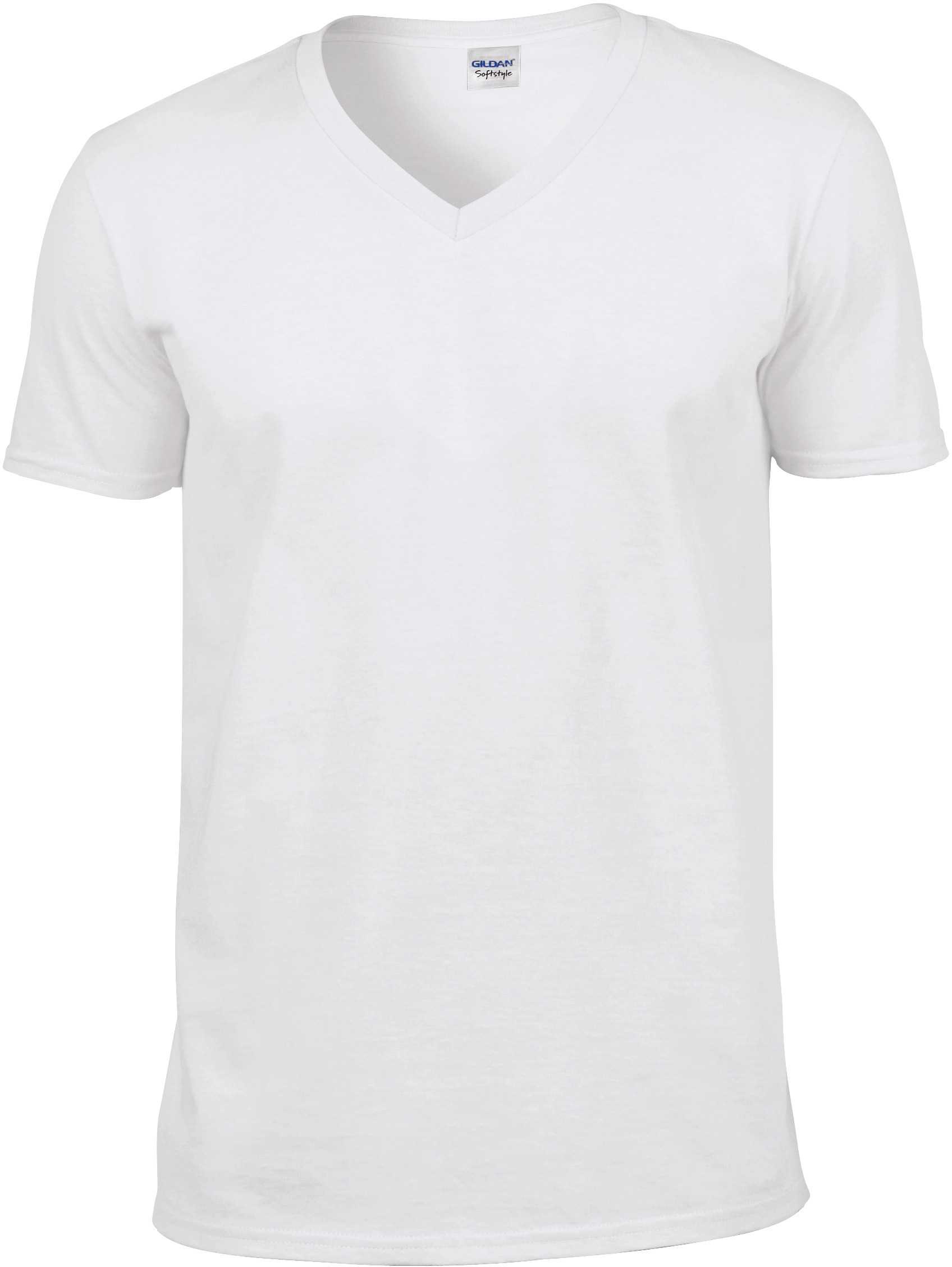 Camiseta Softstyle cuello de pico hombre White