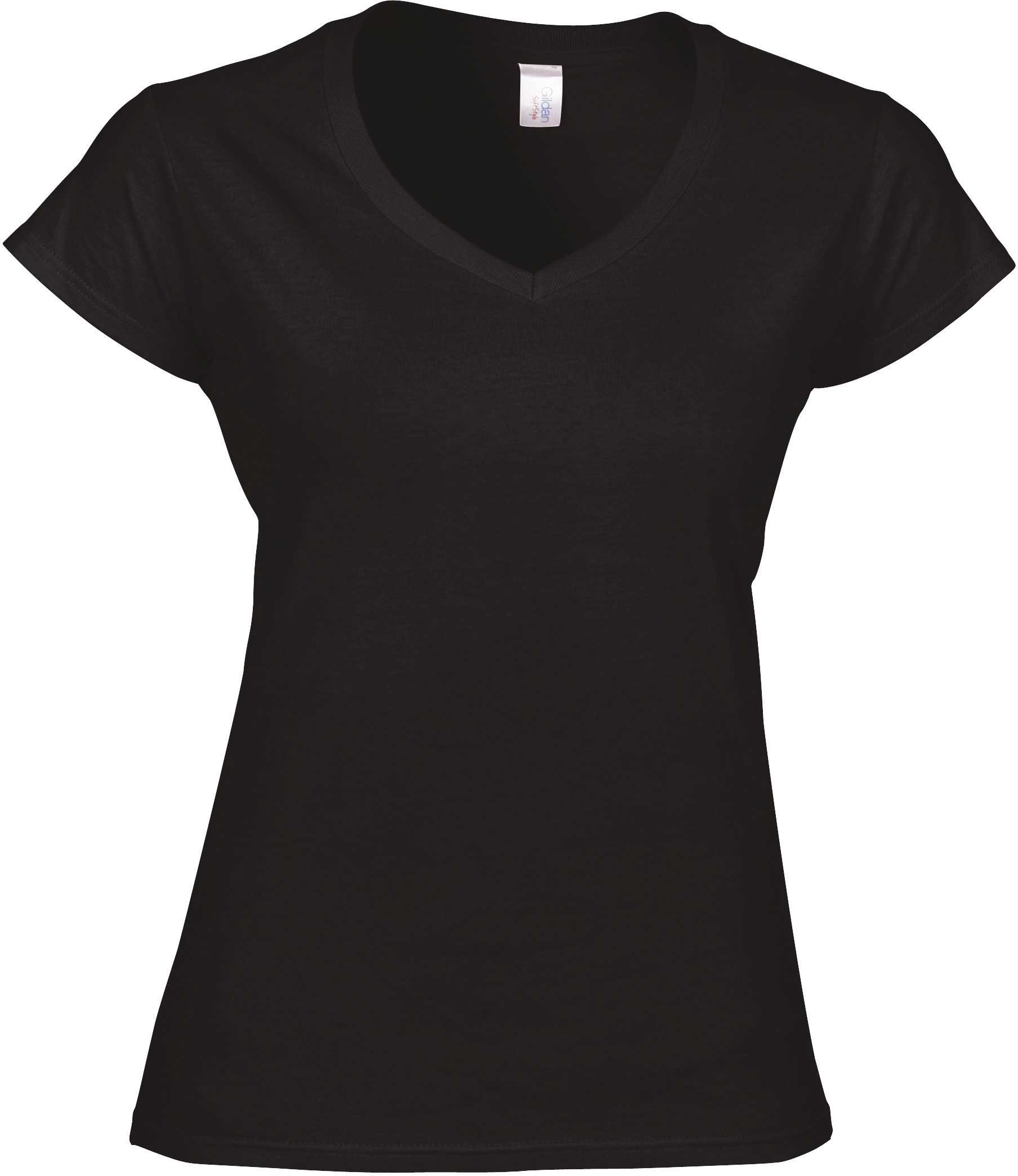 Camiseta Softstyle cuello de pico mujer Black