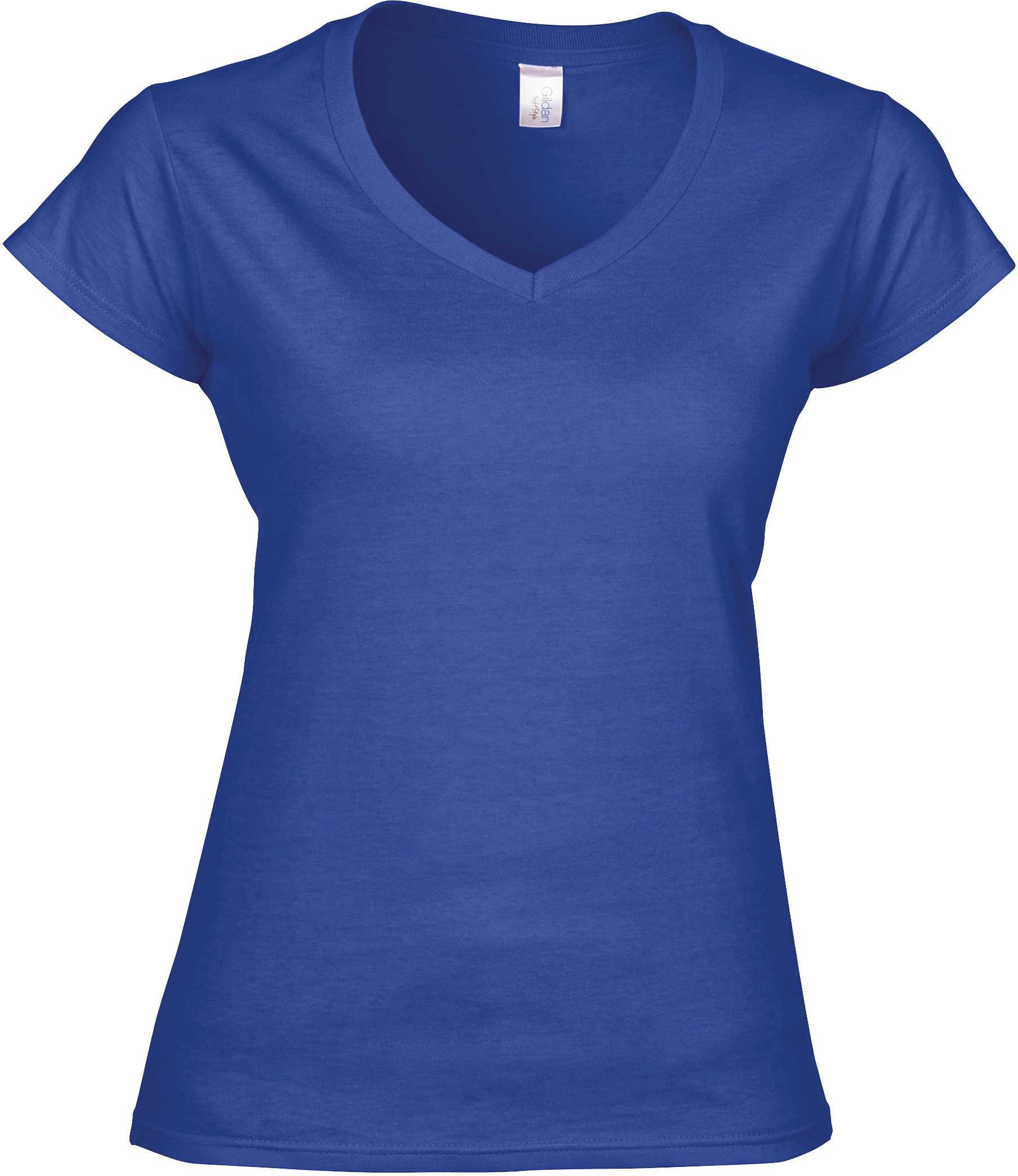 Camiseta Softstyle cuello de pico mujer Royal Blue