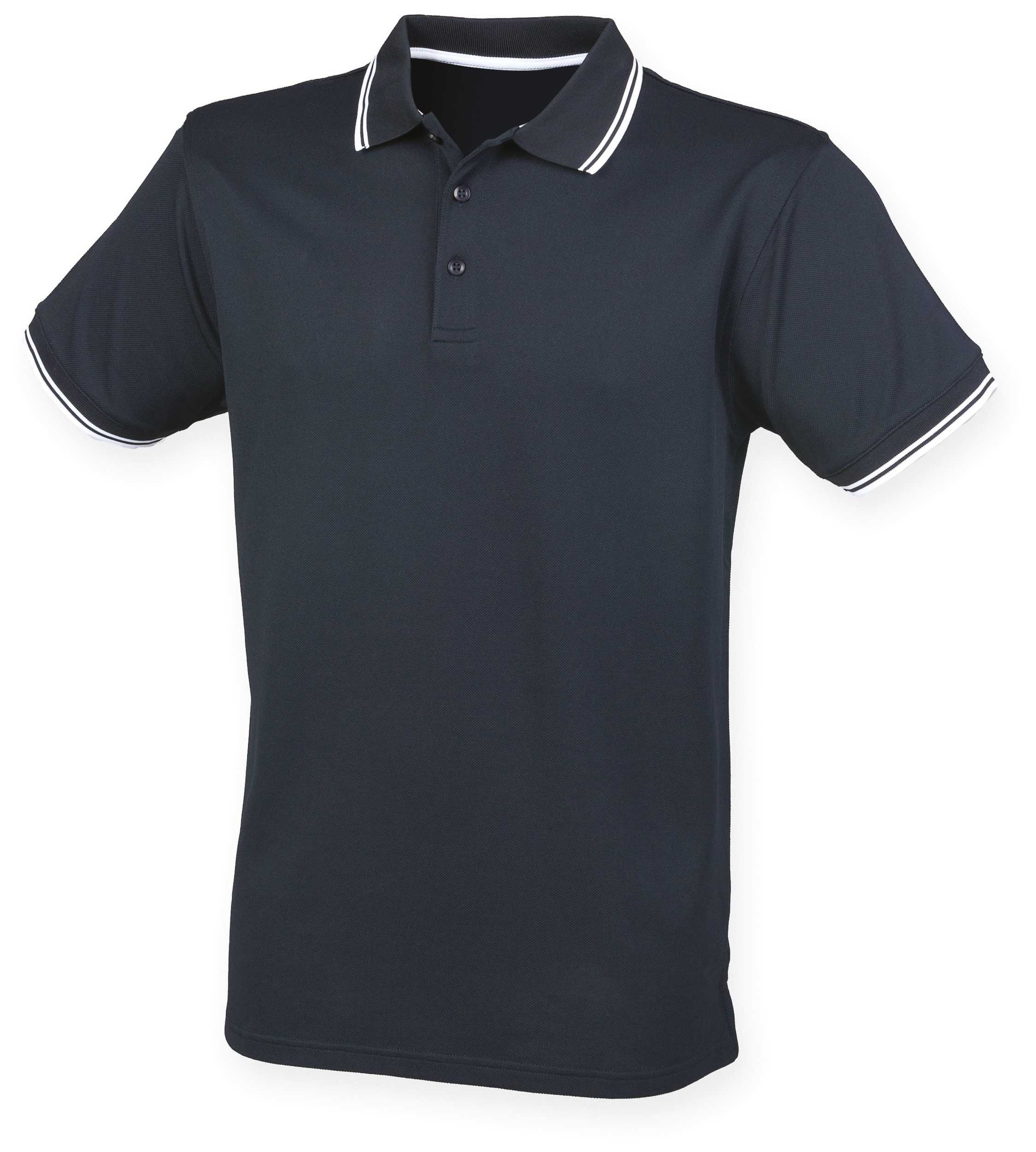 Polo Cool Plus® con ribete Navy / White
