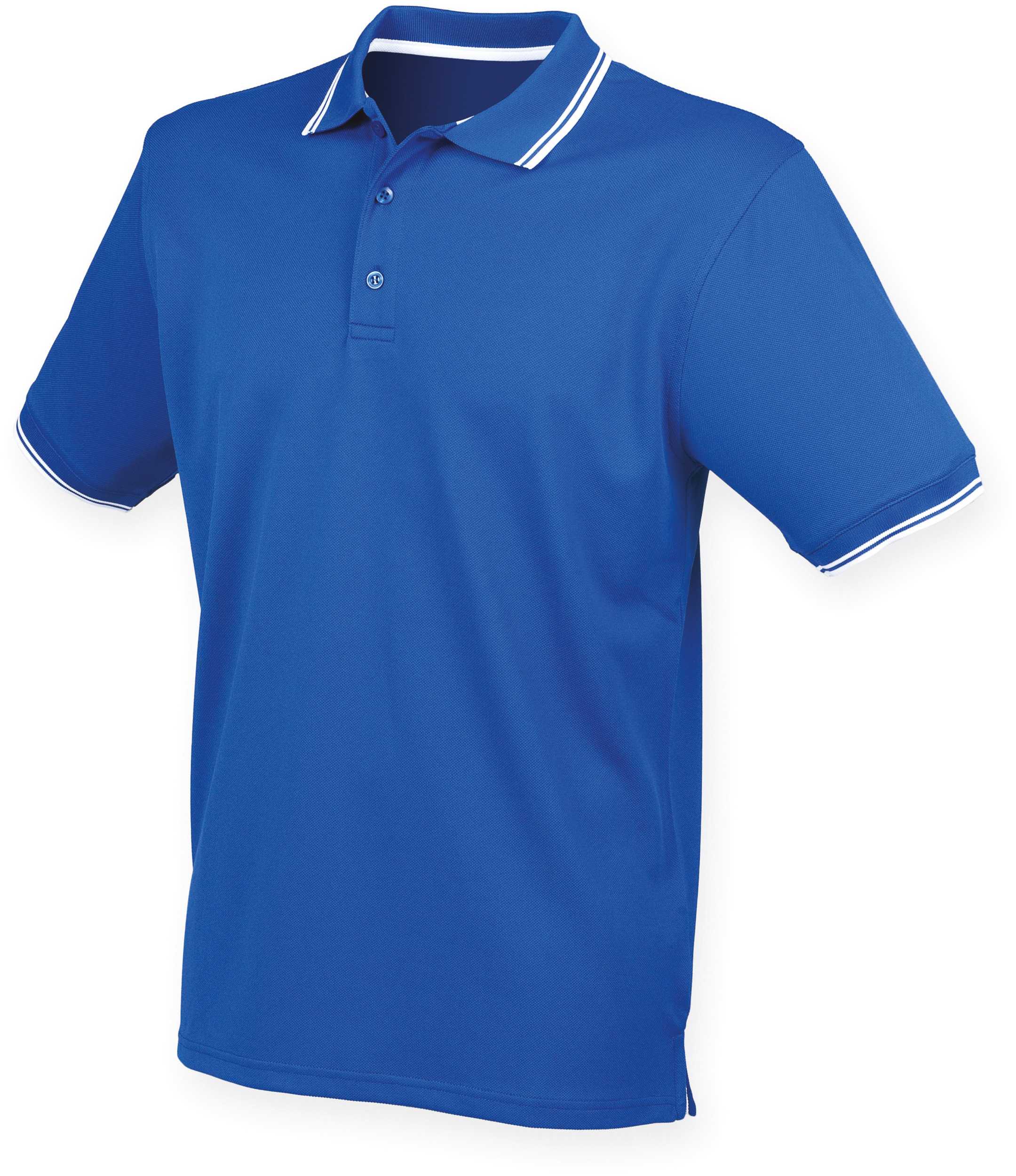 Polo Cool Plus® con ribete Royal / White