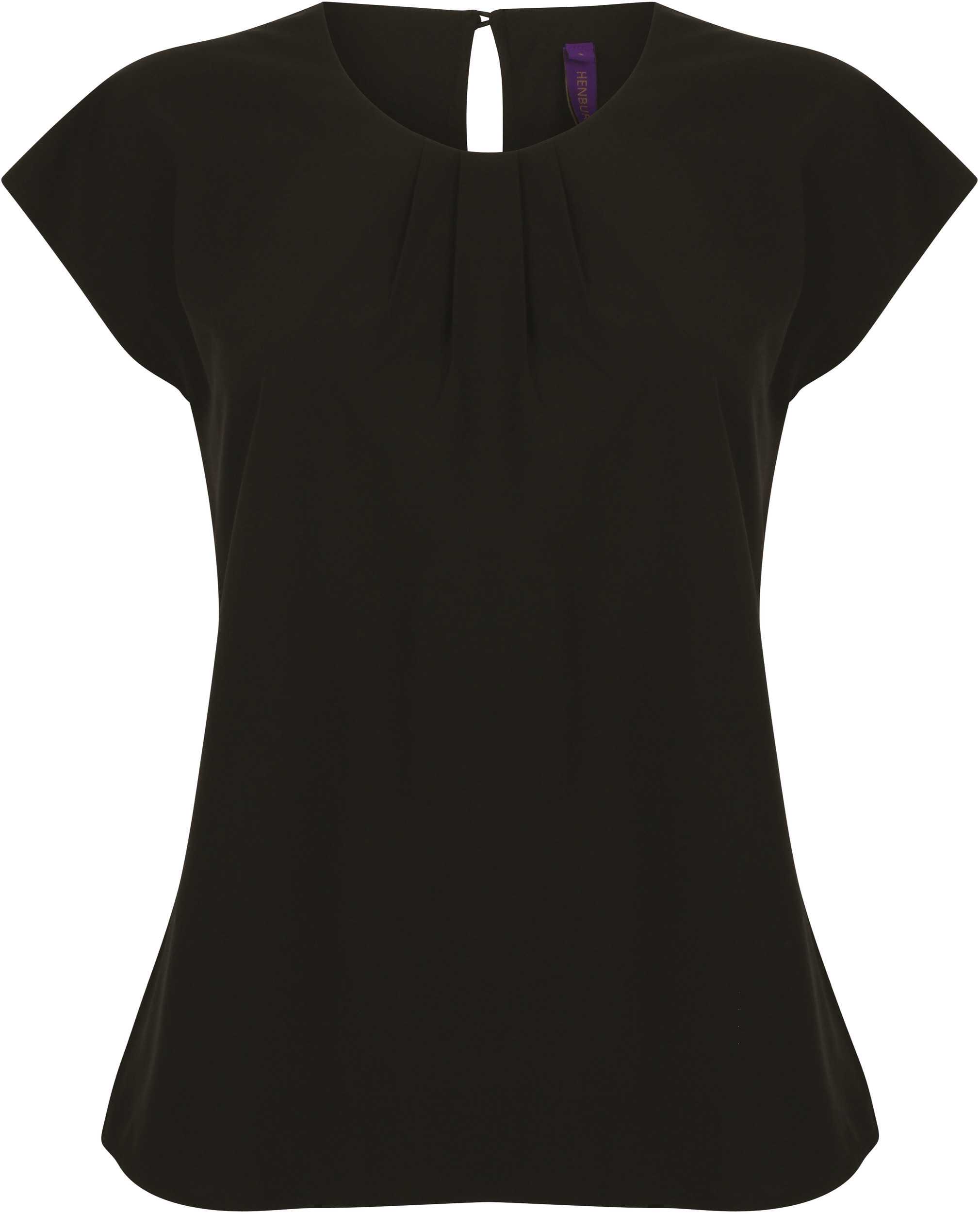 Top cuello plisado mujer Black