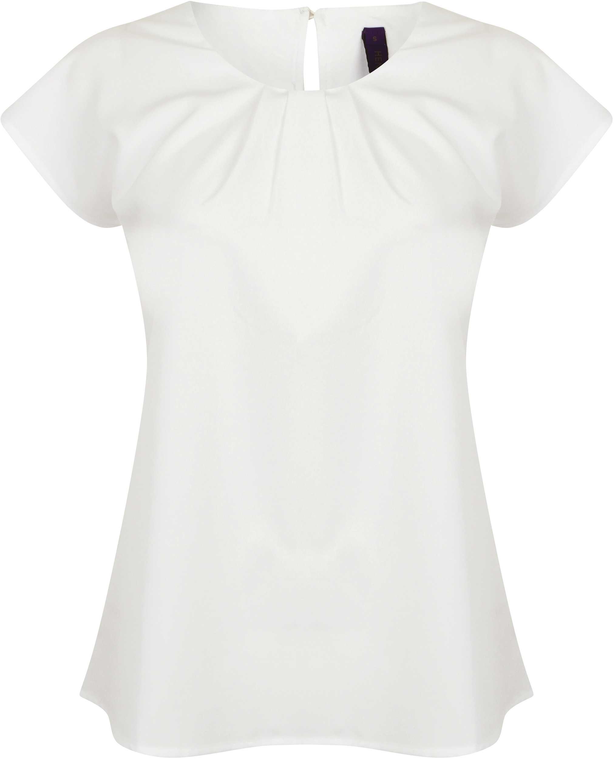 Top cuello plisado mujer White