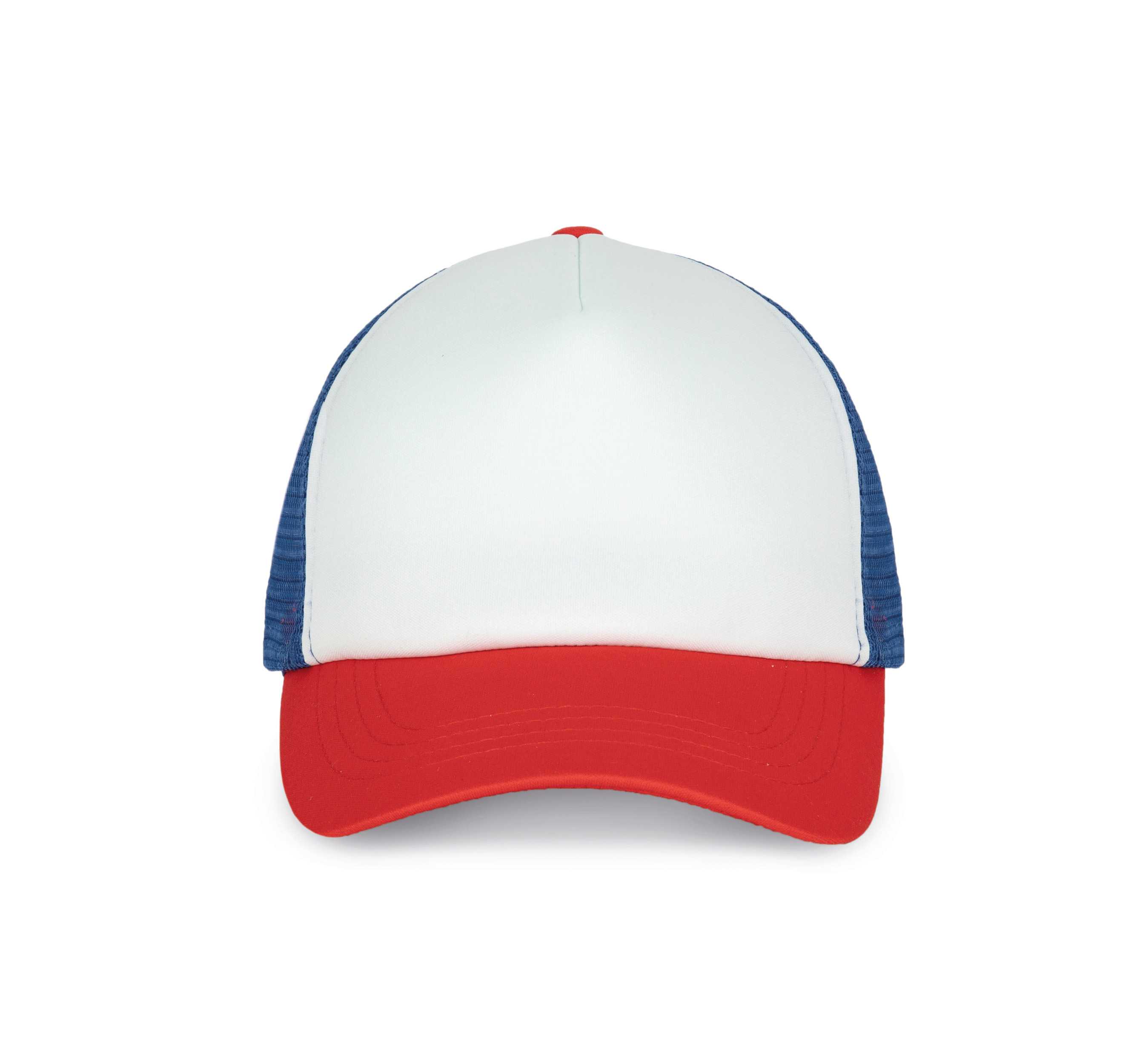Gorra trucker - 5 paneles White/French red/Reflex blue