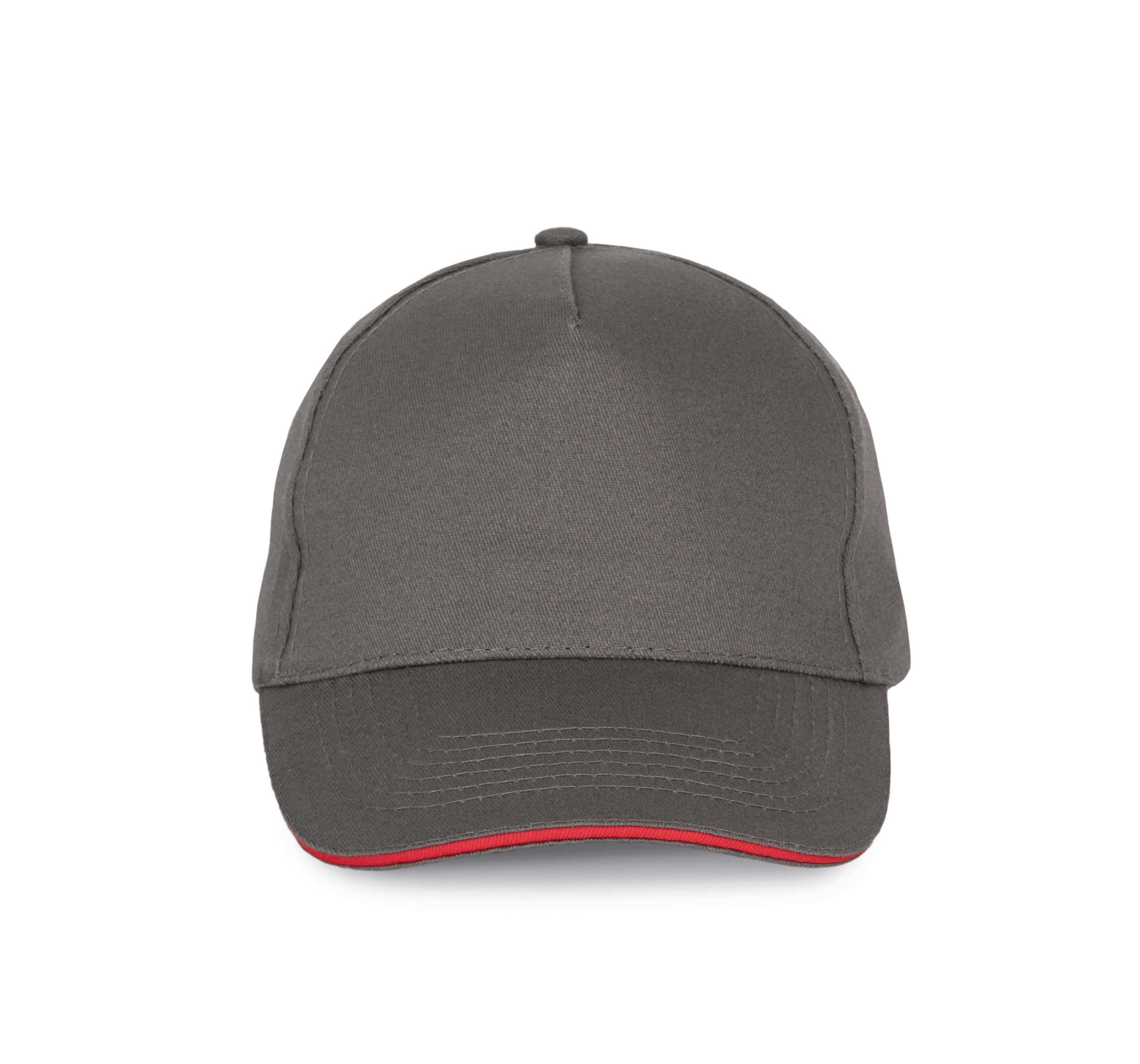 Gorra con sandwich contrastado 5 paneles Slate Grey / Red