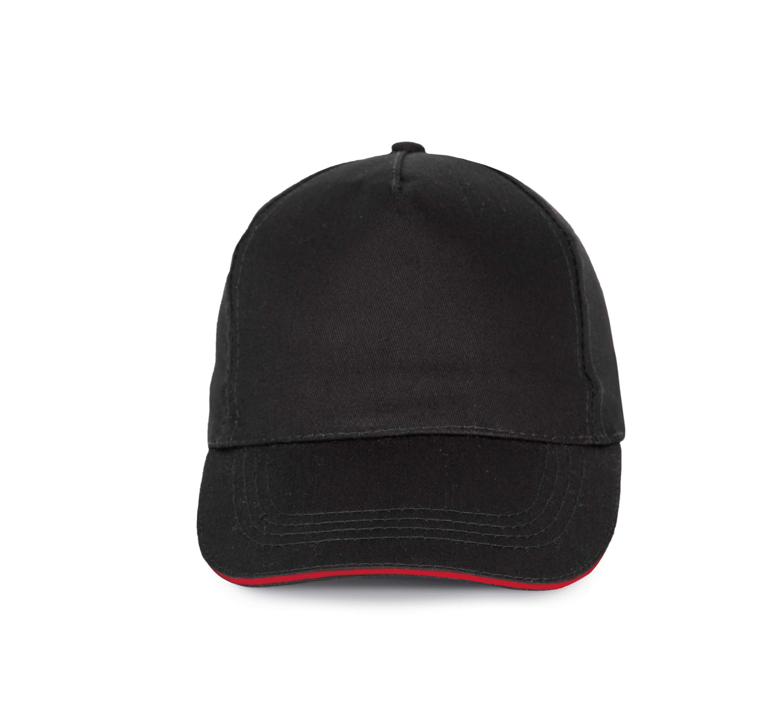 Gorra con sandwich contrastado - 5 paneles Black / Red