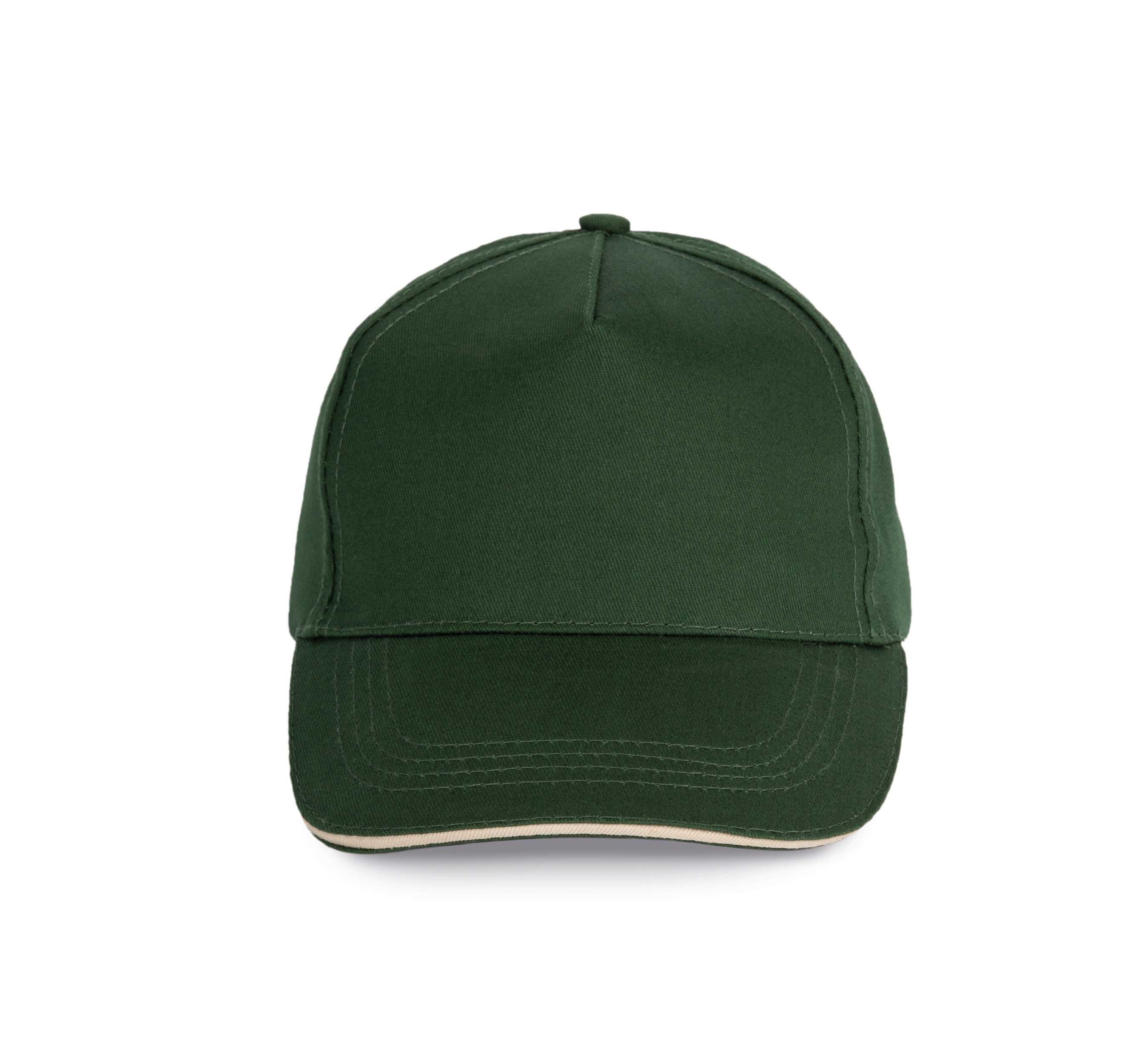 Gorra con sandwich contrastado - 5 paneles Forest Green / Beige