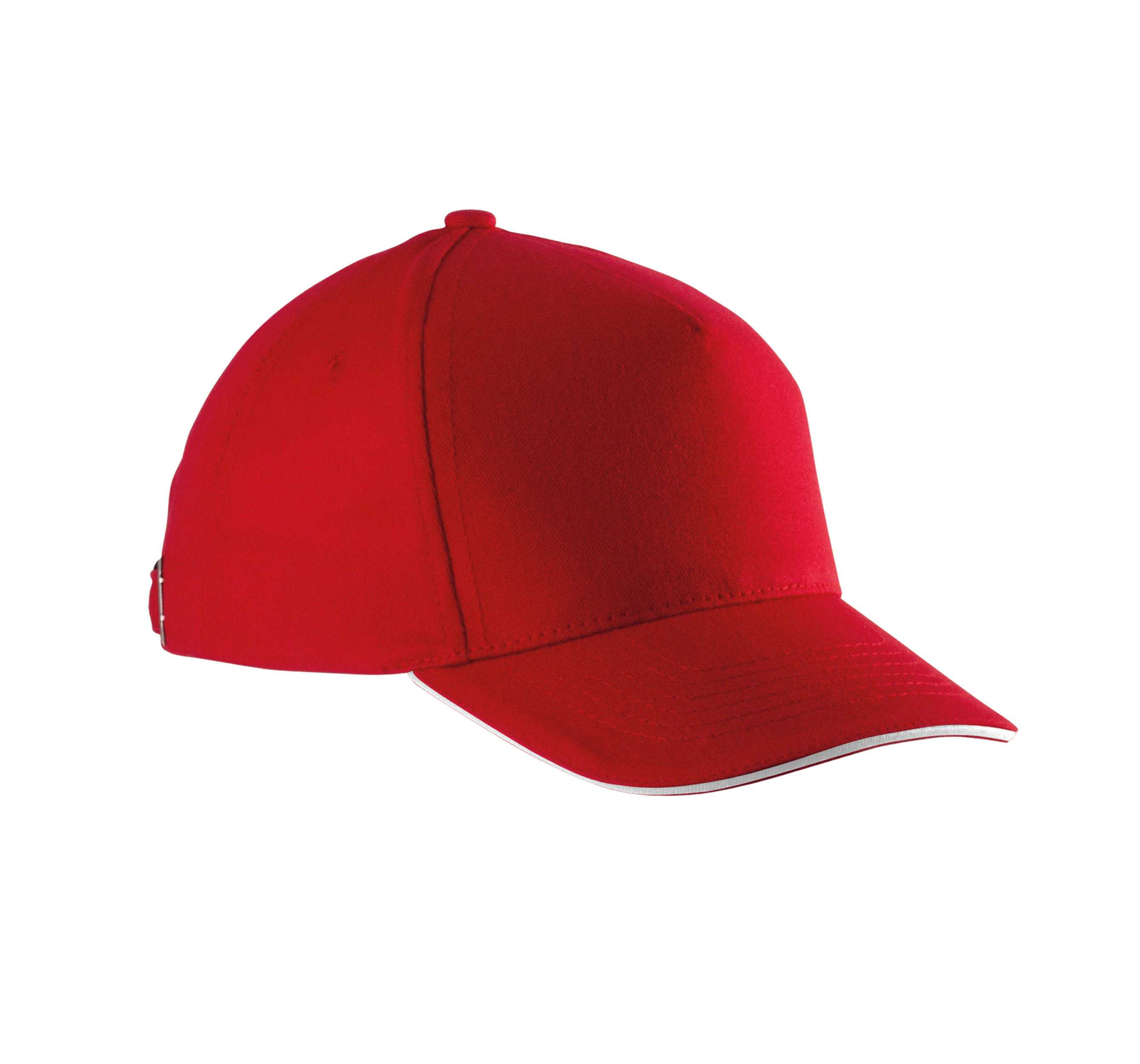 Gorra para niño con sándwich contrastado - 5 paneles Red / White
