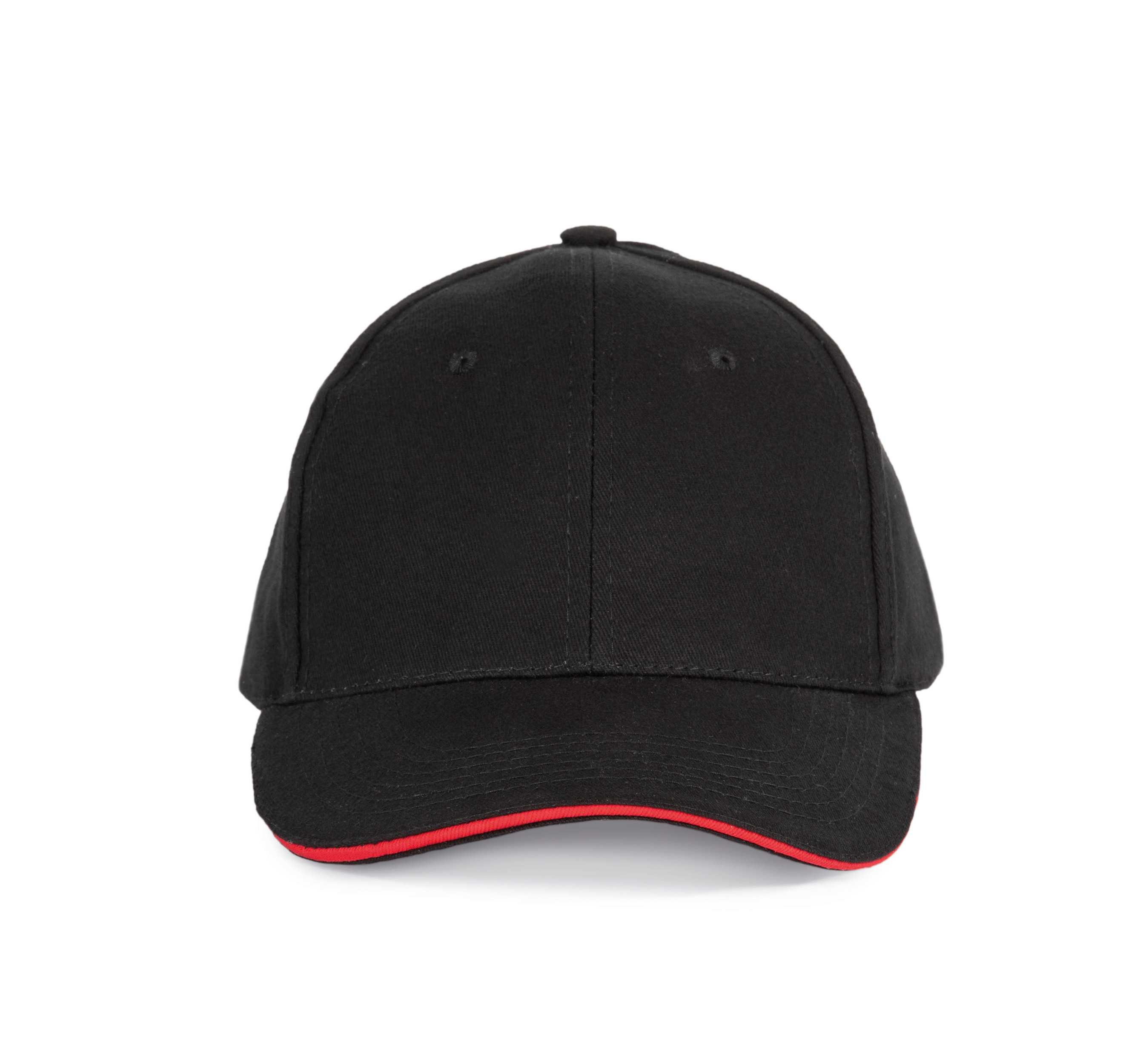 Gorra con sándwich contrastado - 6 paneles Black / Red