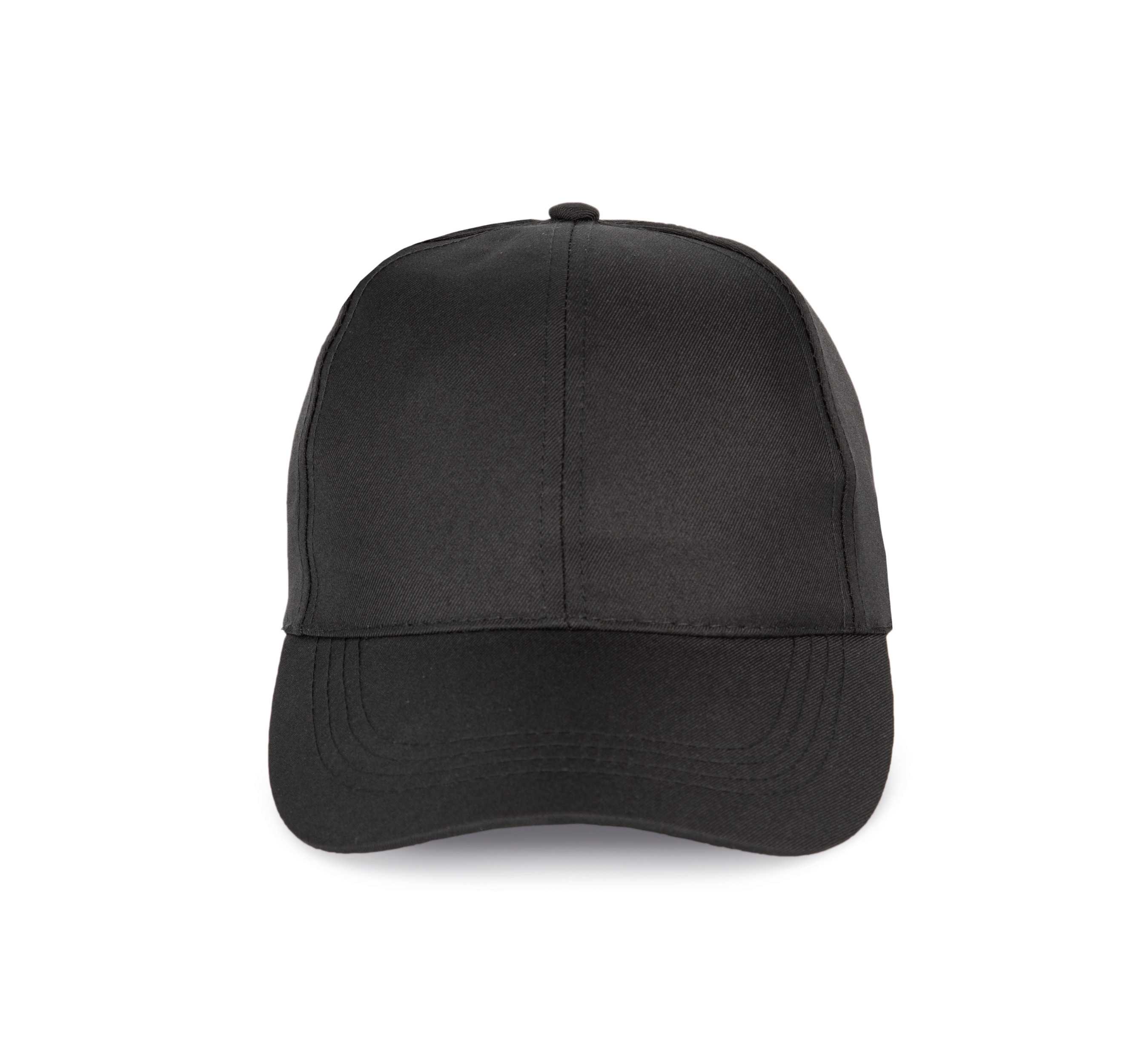 Gorra de poliéster - Seis paneles Black