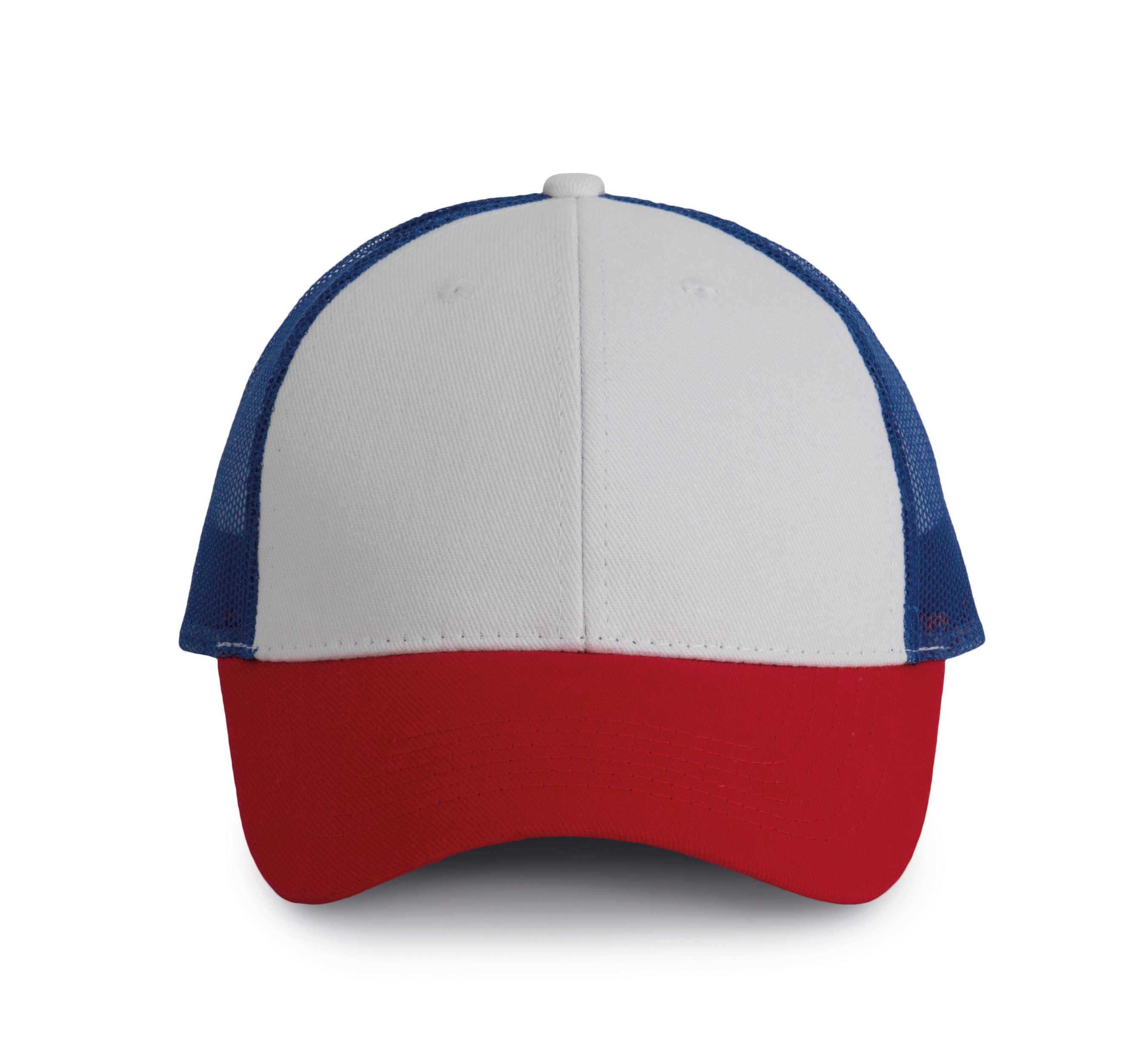 Gorra Trucker - 6 paneles White / Red / Royal Blue