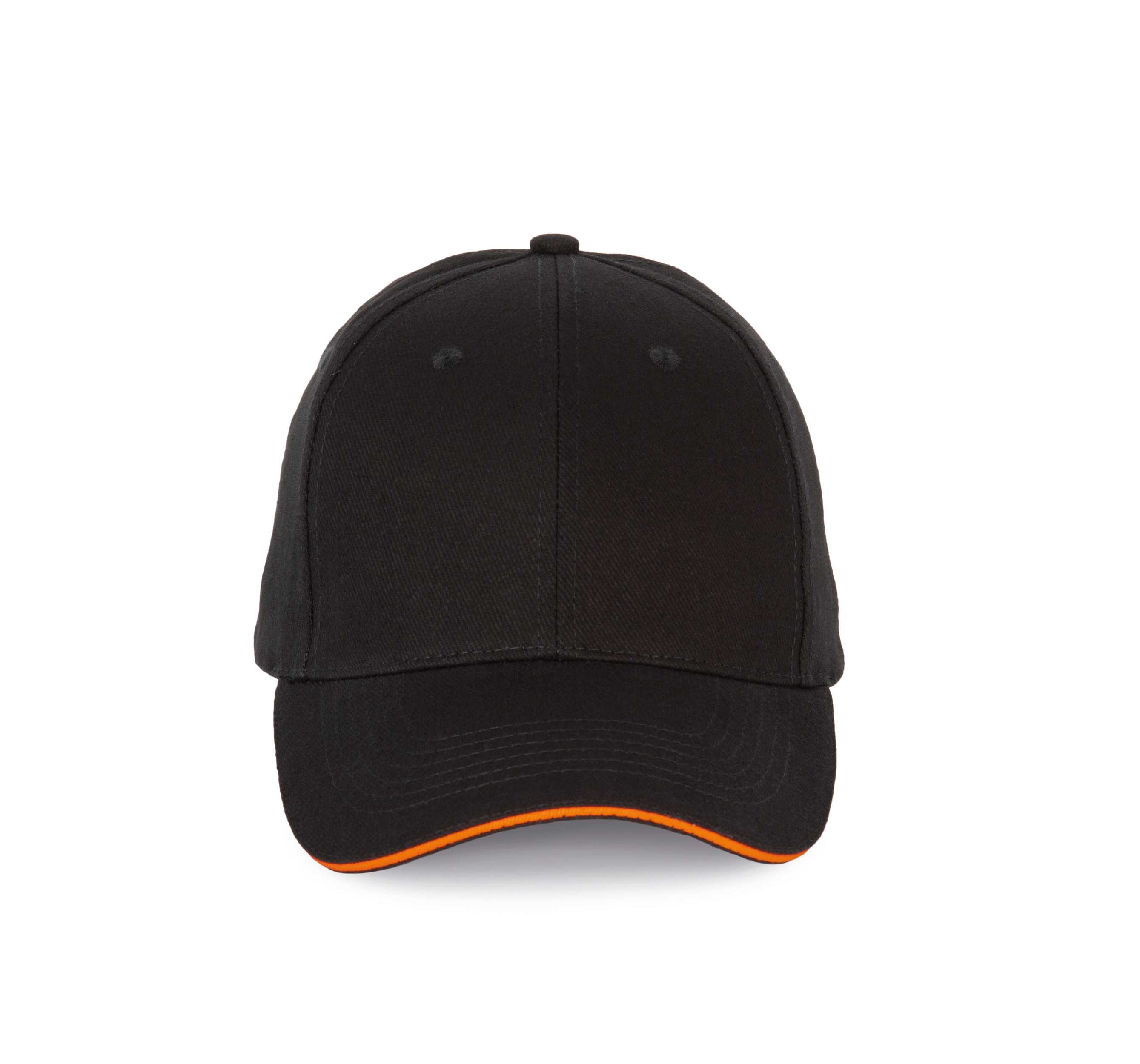 Gorra con sándwich contrastado - 6 paneles Black / Orange