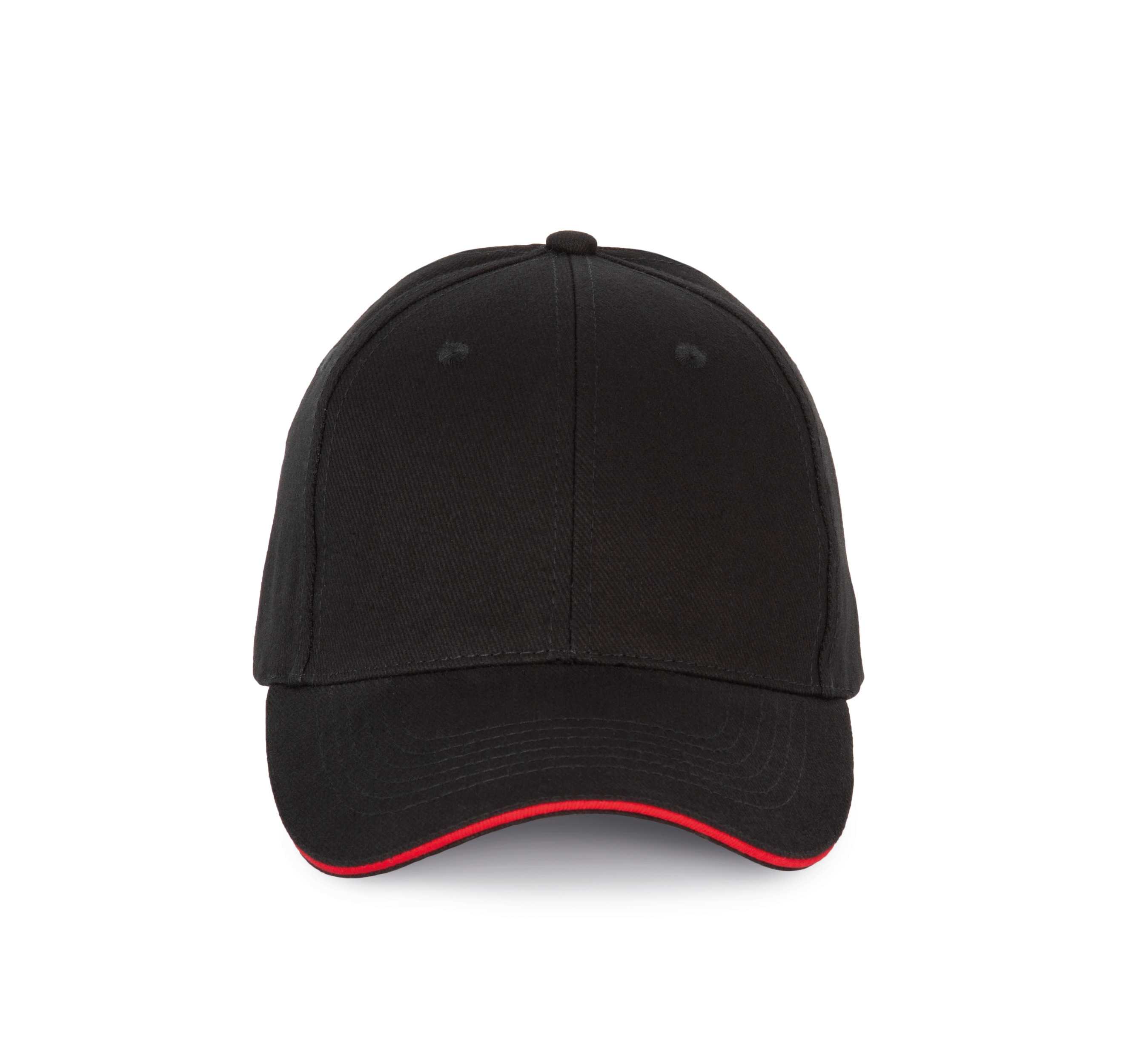 Gorra con sándwich contrastado - 6 paneles Black / Red