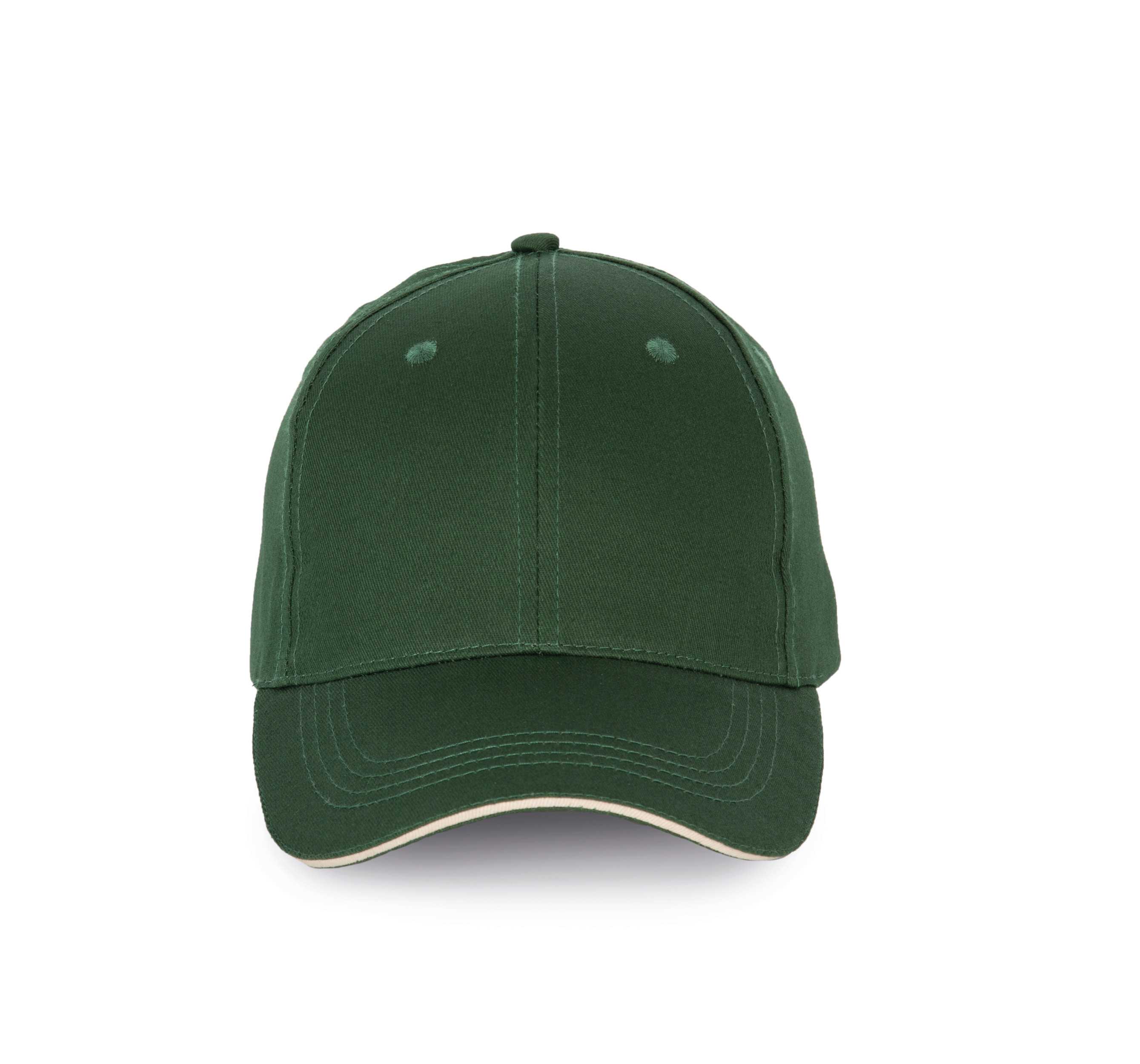 Gorra con sándwich contrastado - 6 paneles Forest Green / Beige