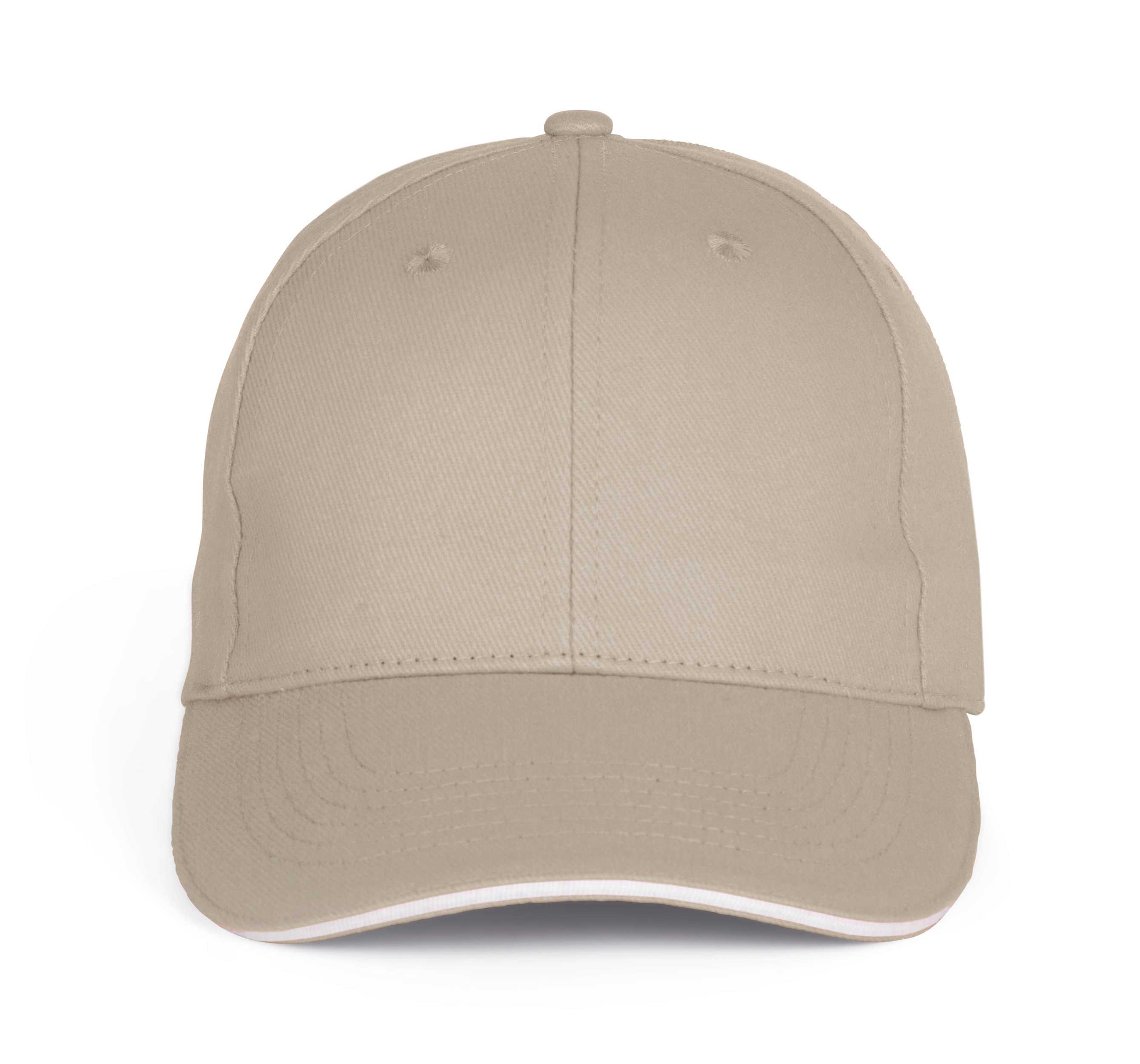 Gorra béisbol con sándwich - 6 paneles Beige / White