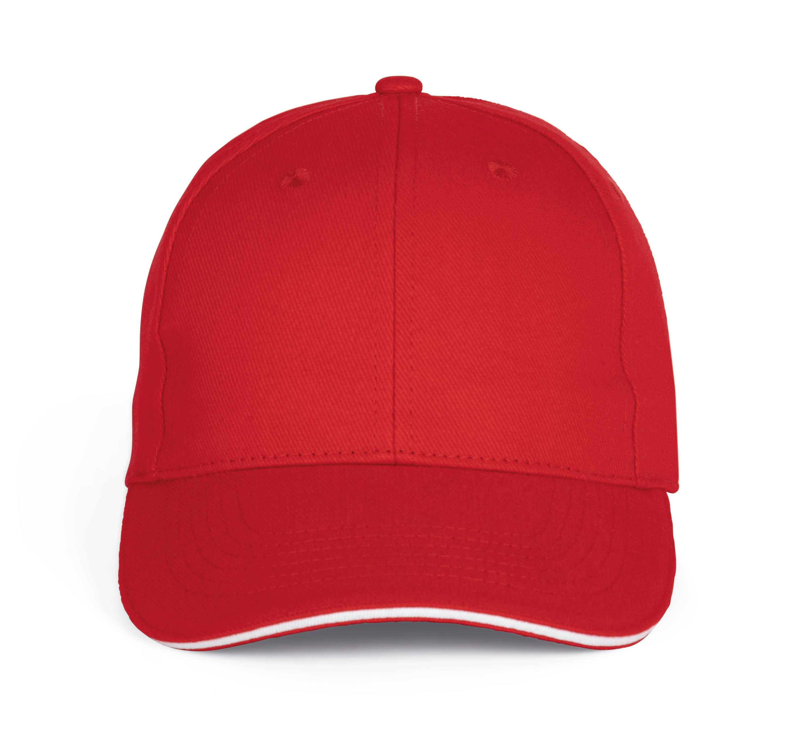Gorra béisbol con sándwich - 6 paneles Red / White