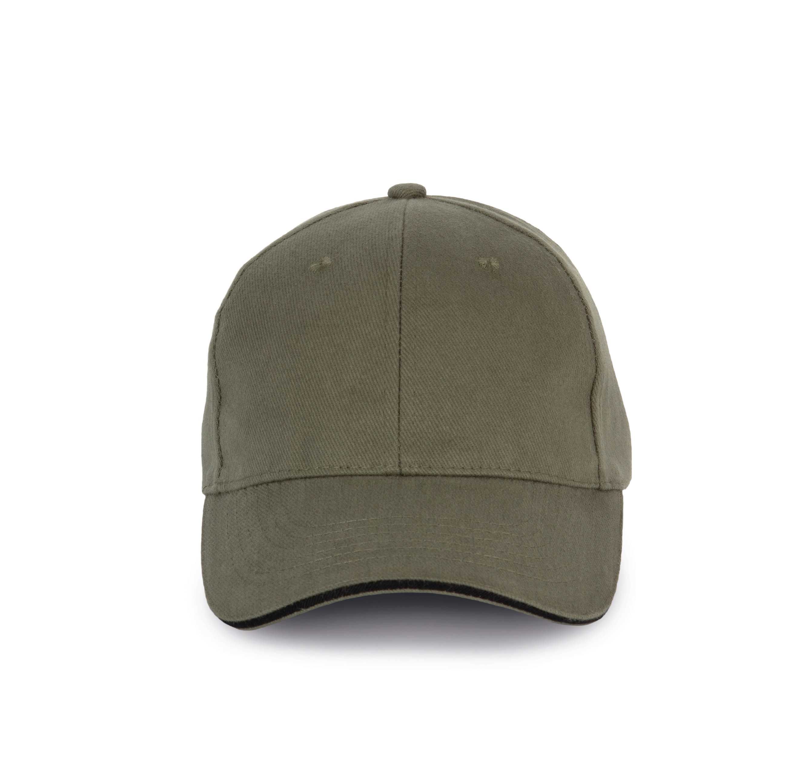 Gorra algodón orgánico con sándwich contrastado - 6 paneles Organic Khaki / Black