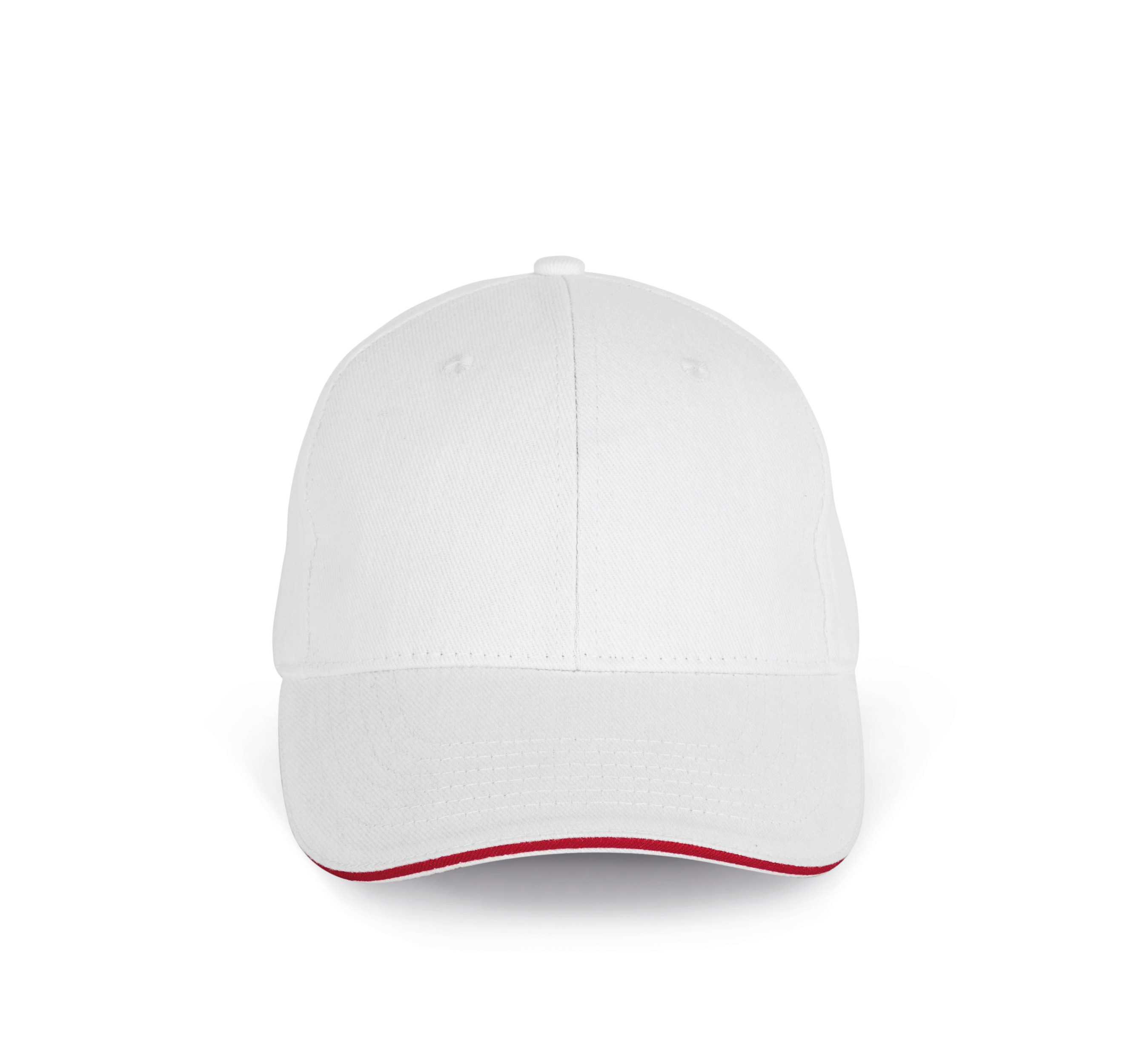 Gorra algodón orgánico con sándwich contrastado - 6 paneles White / Hibiscus Red