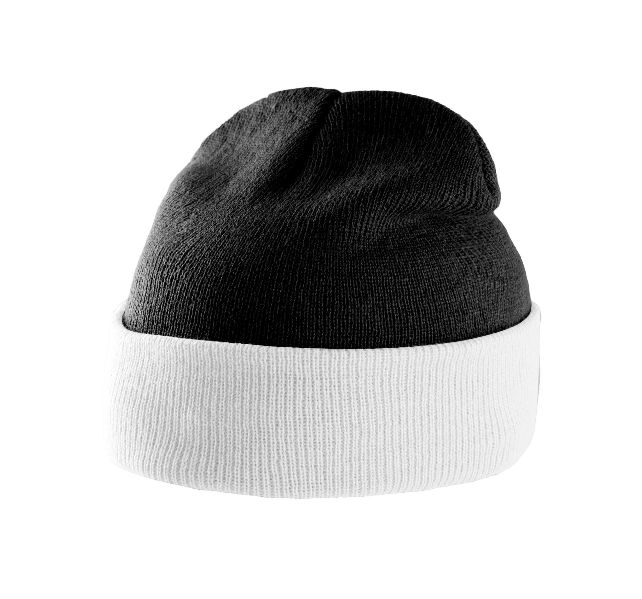 Gorro bicolor con dobladillo Black / White