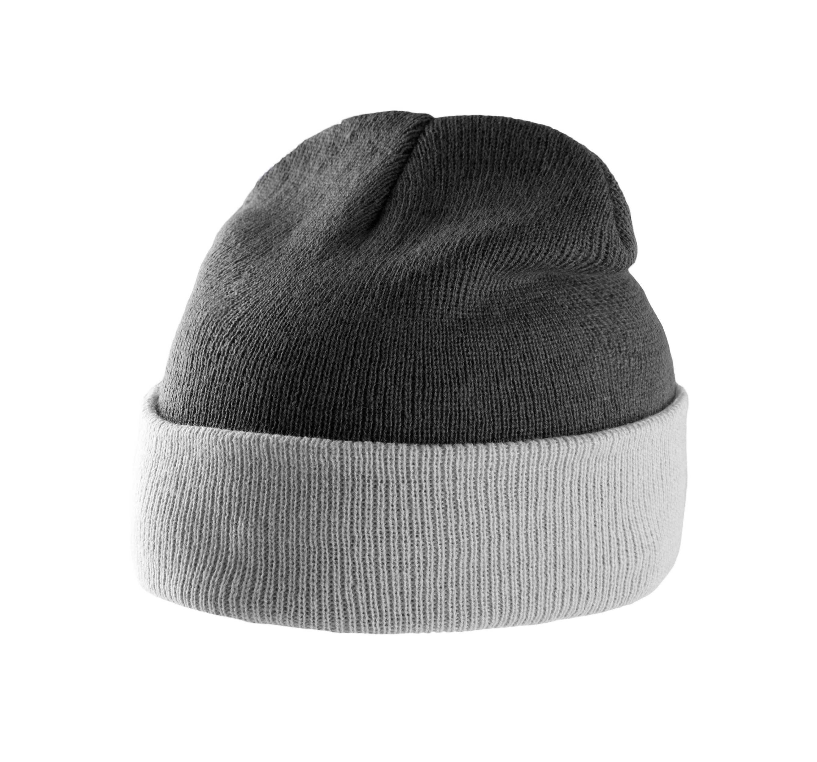 Gorro bicolor con dobladillo Dark Grey / Light Grey