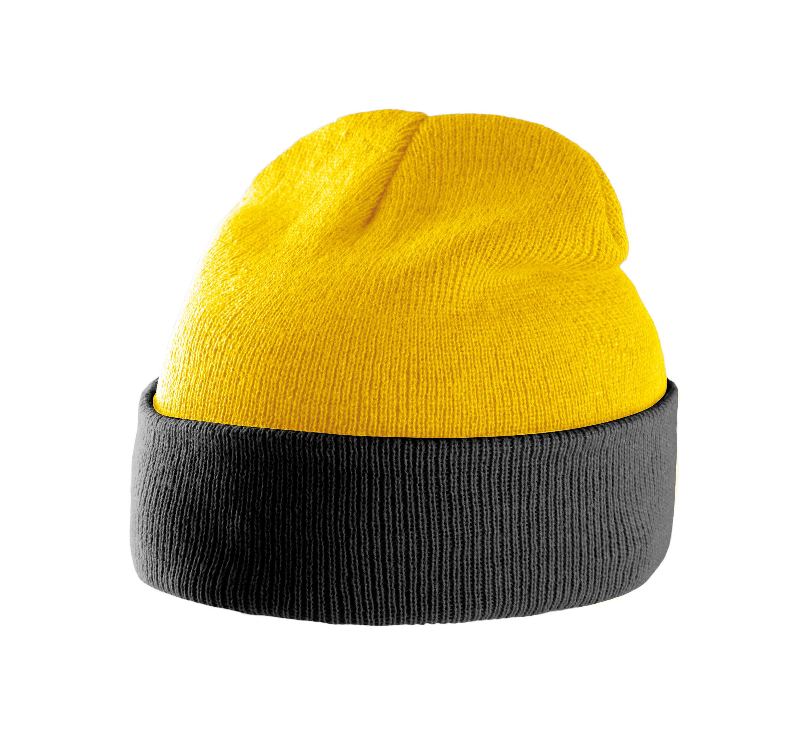 Gorro bicolor con dobladillo Yellow / Black