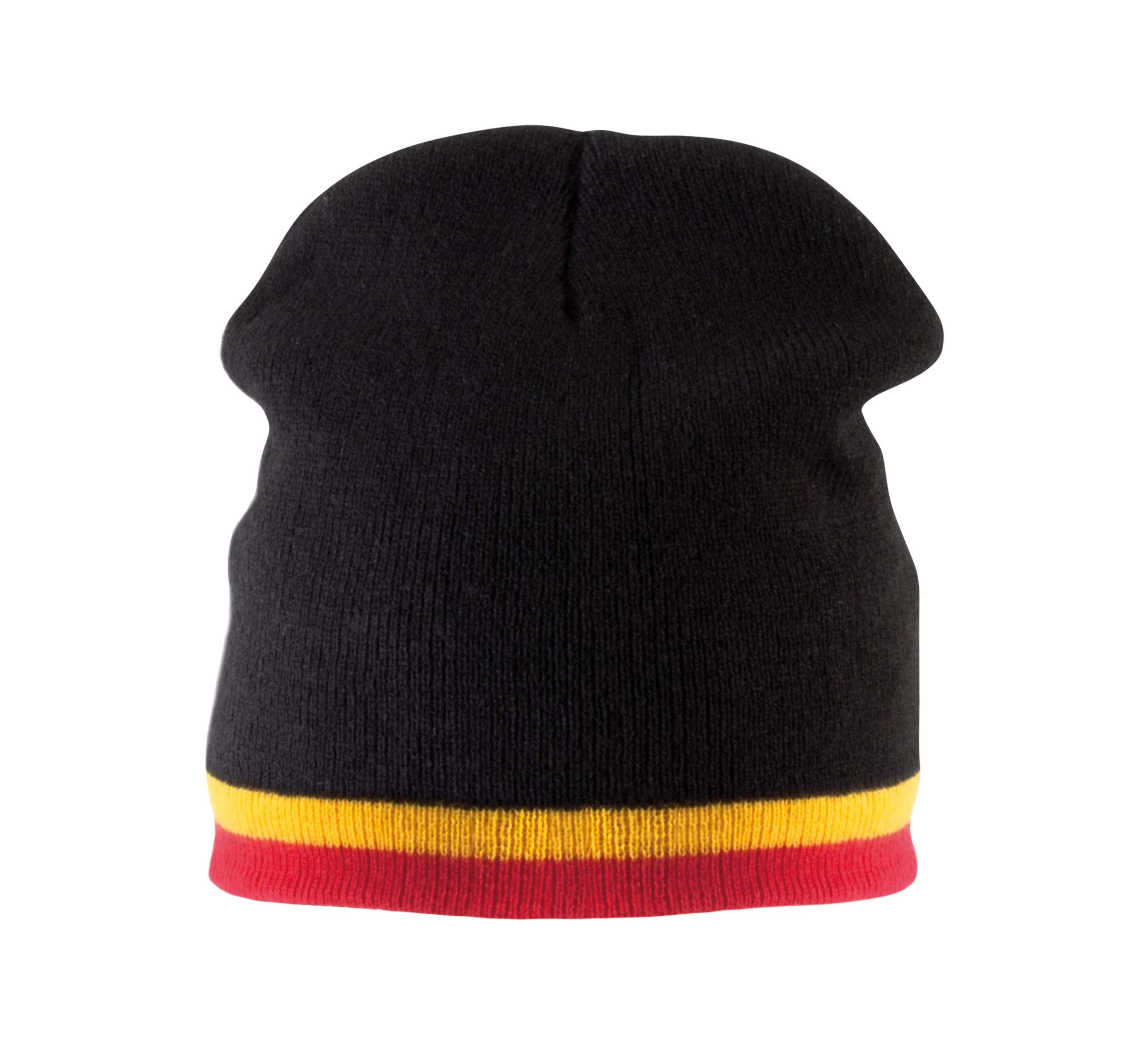 Gorro con tira bicolor contrastada Black / Yellow / Red