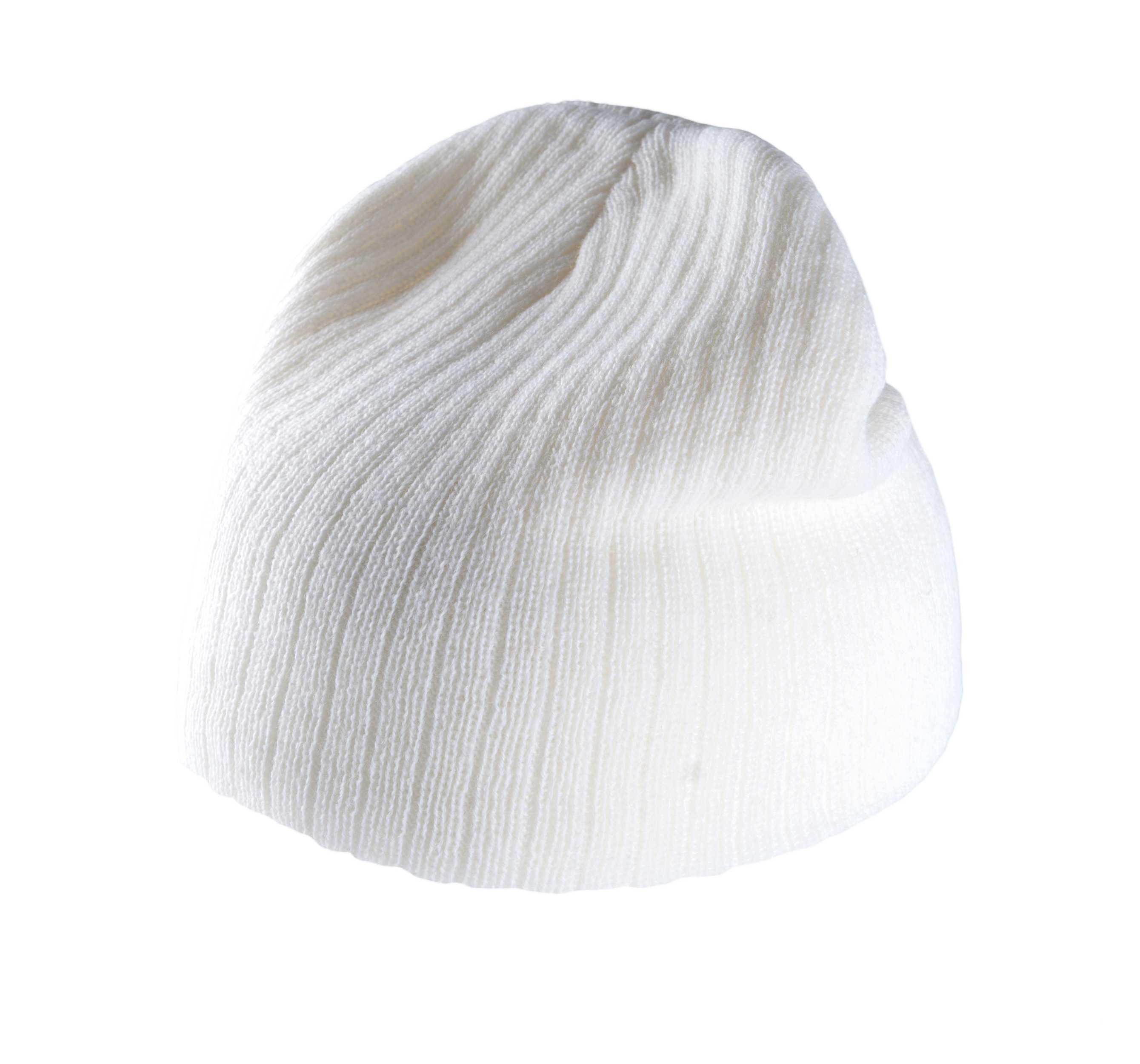 Gorro de punto acanalado White