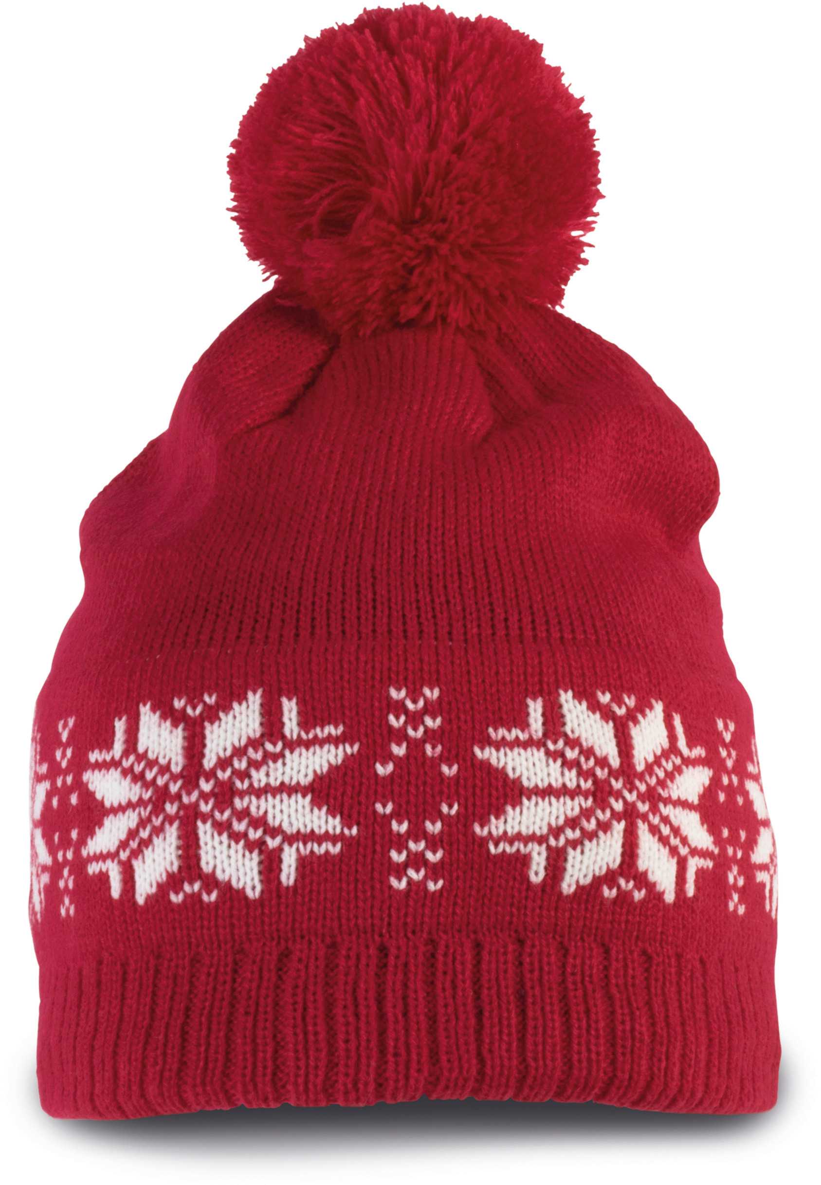 Gorro navideño de punto con estrellas Cherry Red