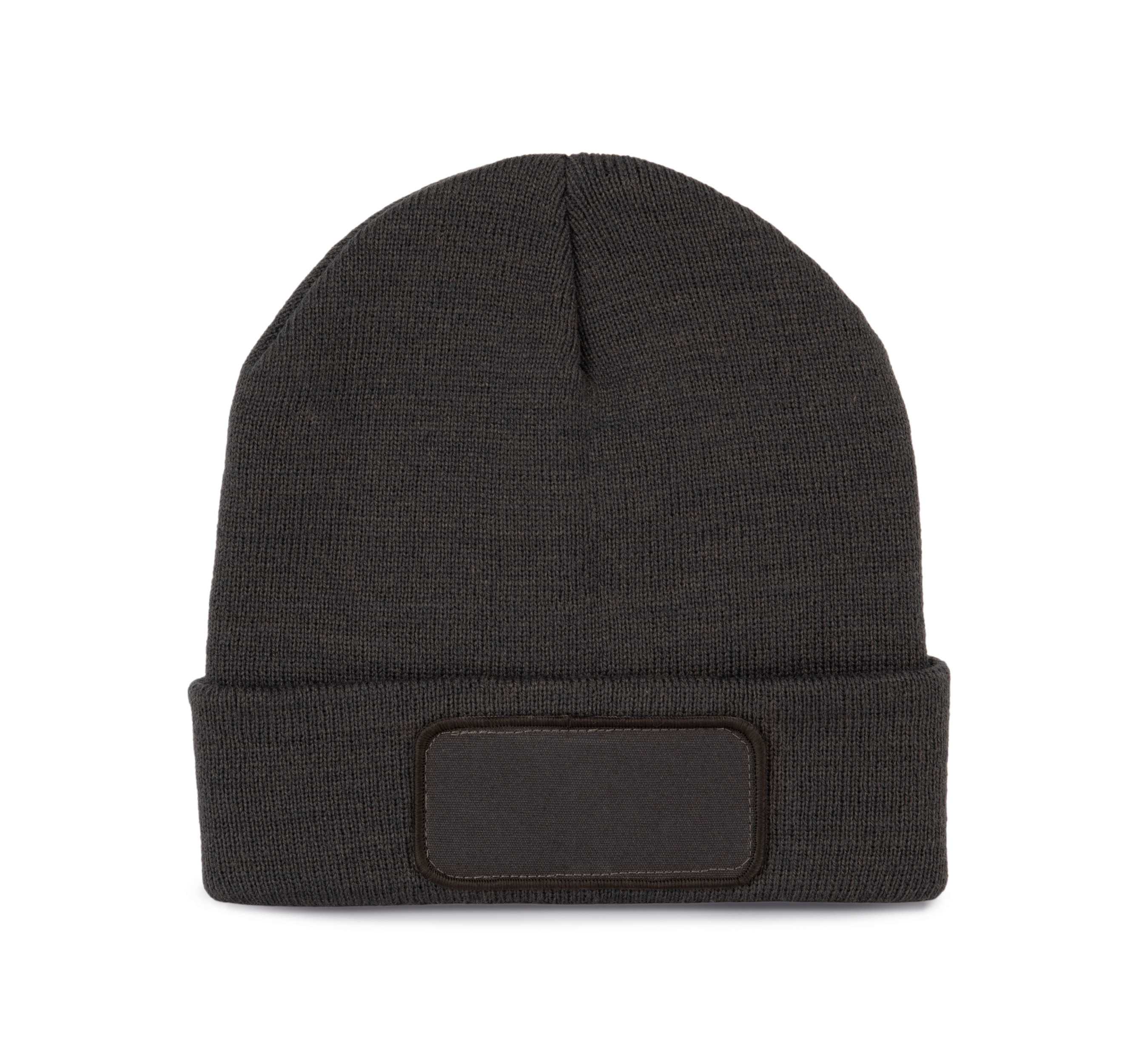 Gorro reciclado con parche y forro Thinsulate™ Dark Grey