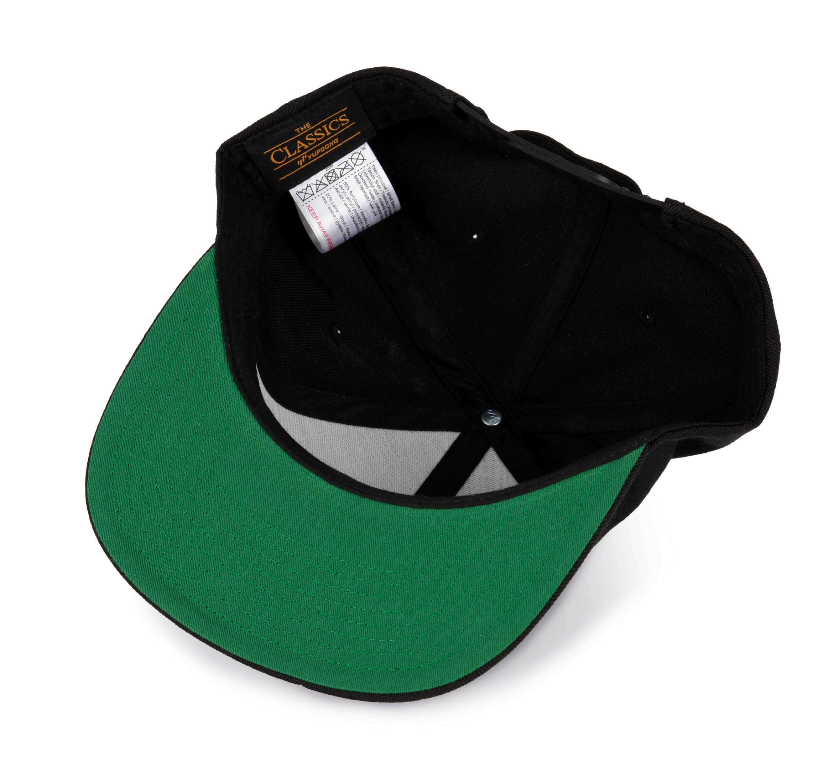 Gorra visera plana - 6 paneles Black