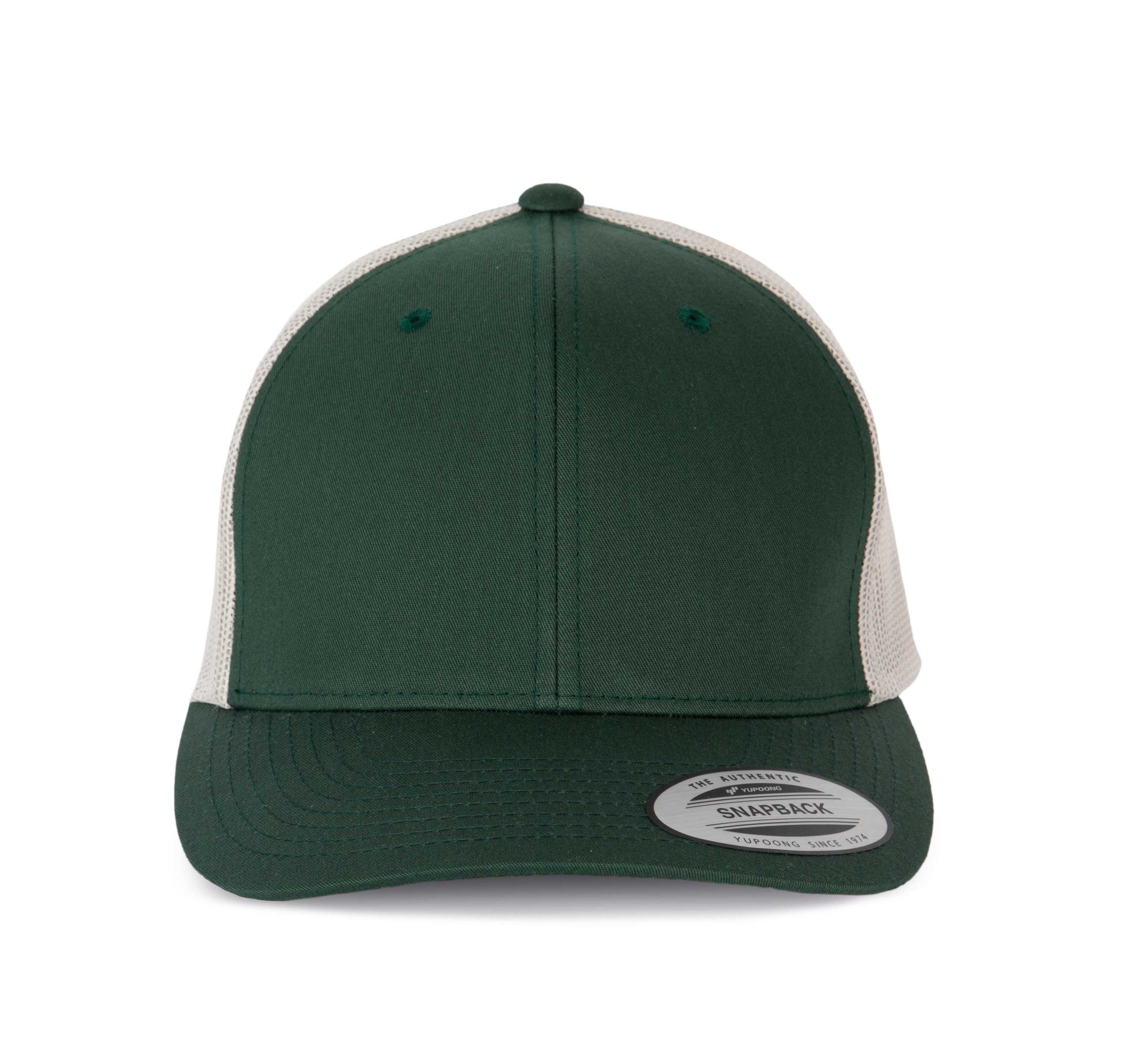 Gorra Trucker modelo retro - 6 paneles Forest Green / Light Grey