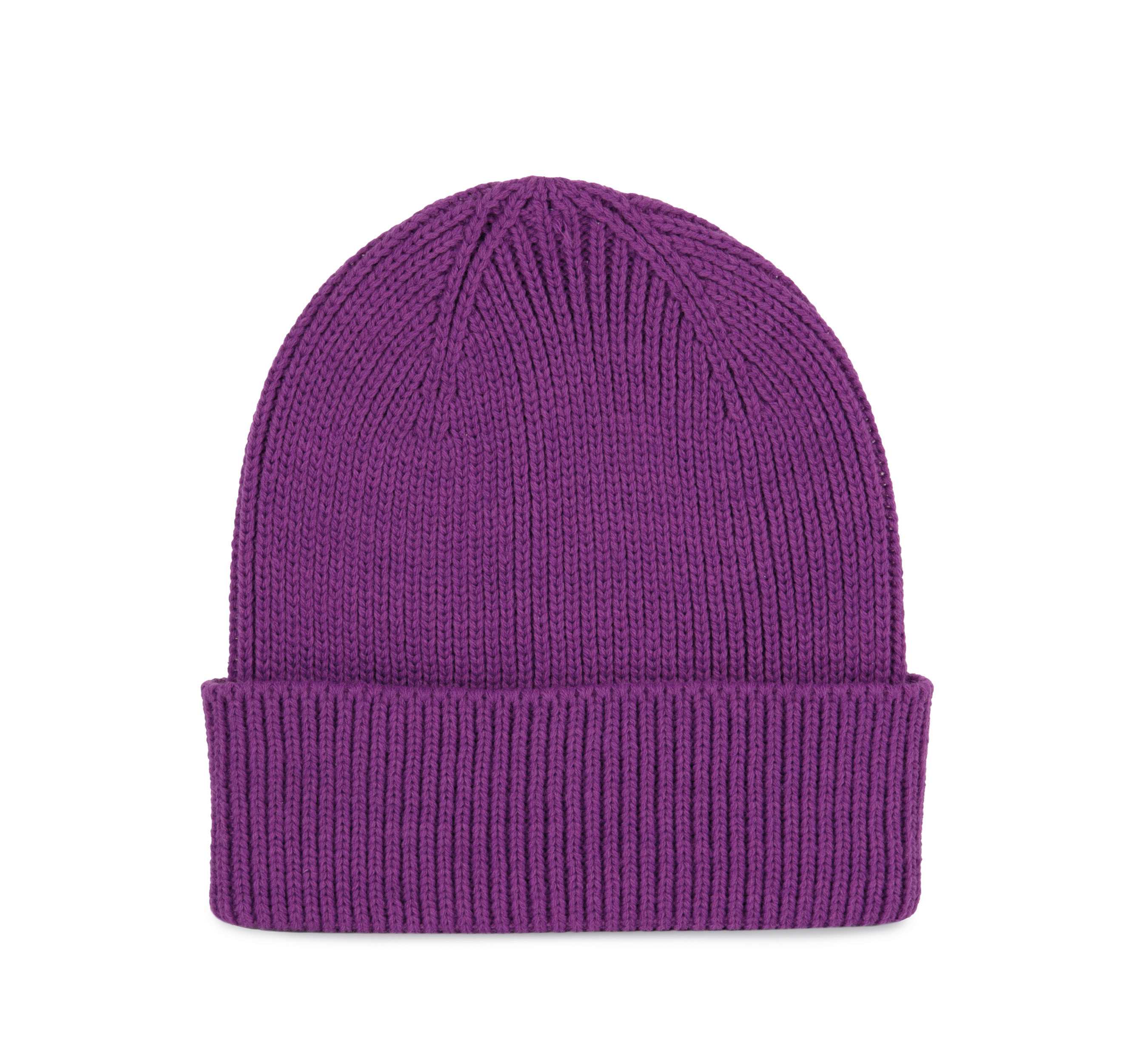 Gorro de canalé con dobladillo Mauve