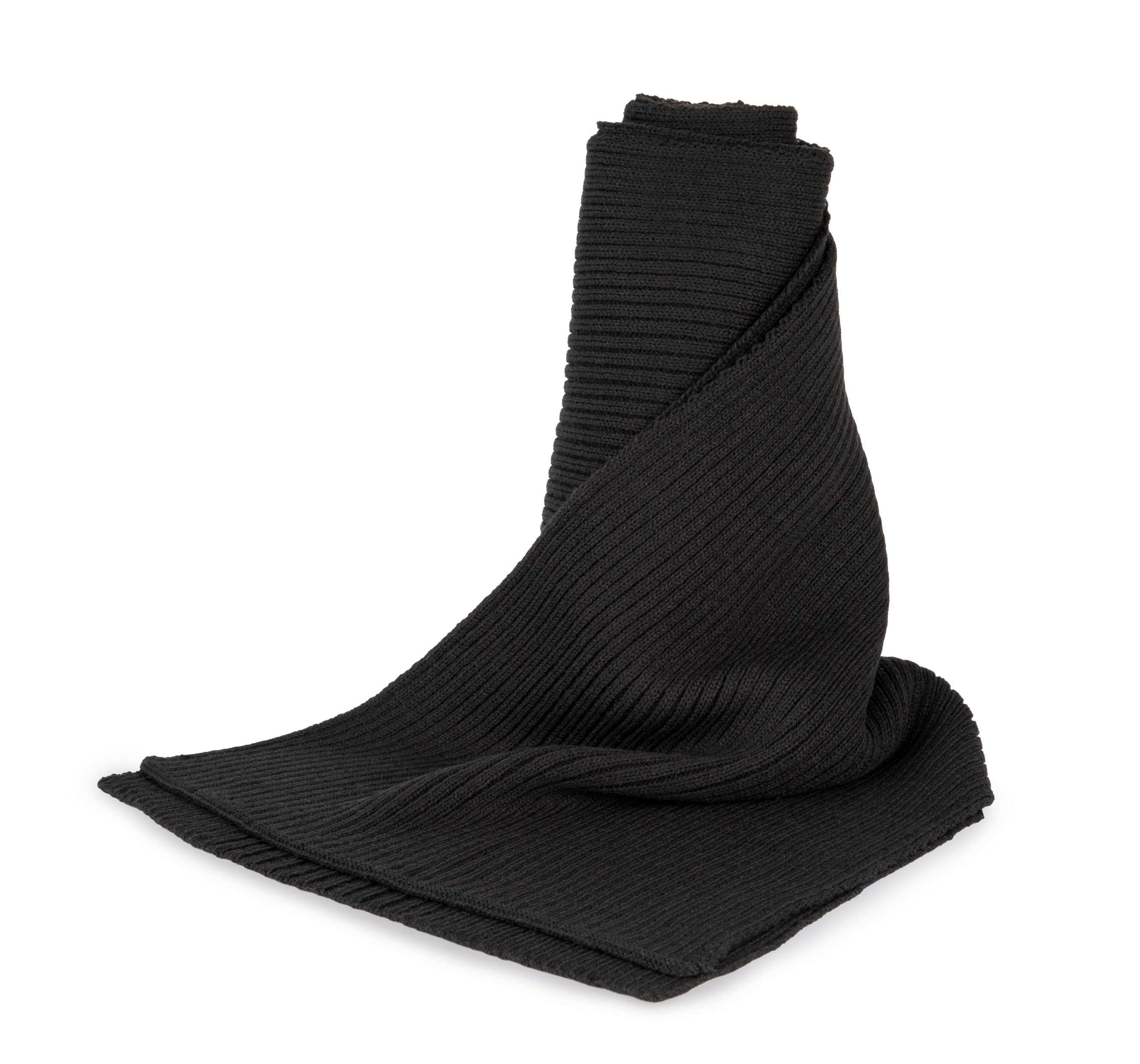 Bufanda de punto canalé Black