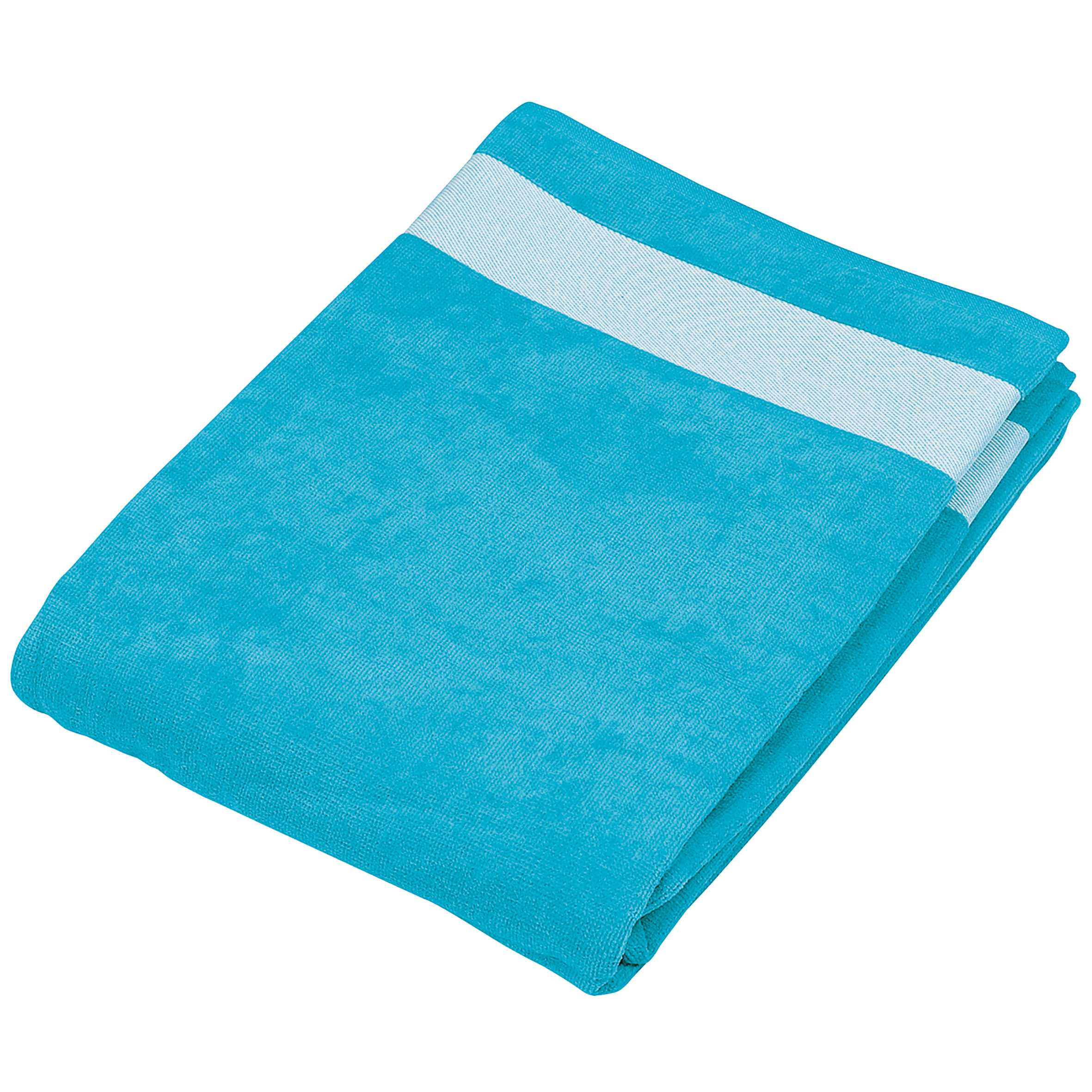 Toalla de playa de terciopelo Turquoise / White